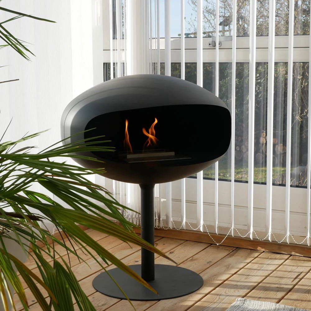 Cocoon Fires Pedestal - Black with a Black Base
