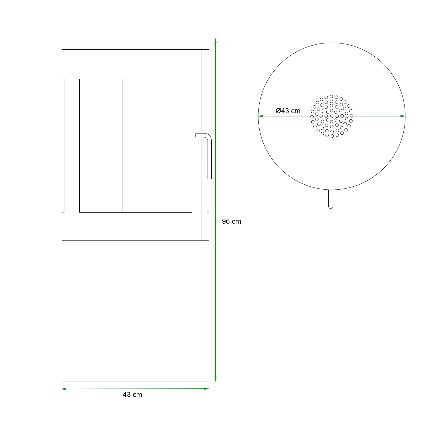 ScandiFlames Columbus Bioethanol Stove with 360 Degree View - Black
