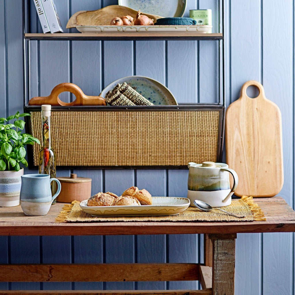 Bloomingville Dai Blue Stoneware Flowerpot-Beaumonde