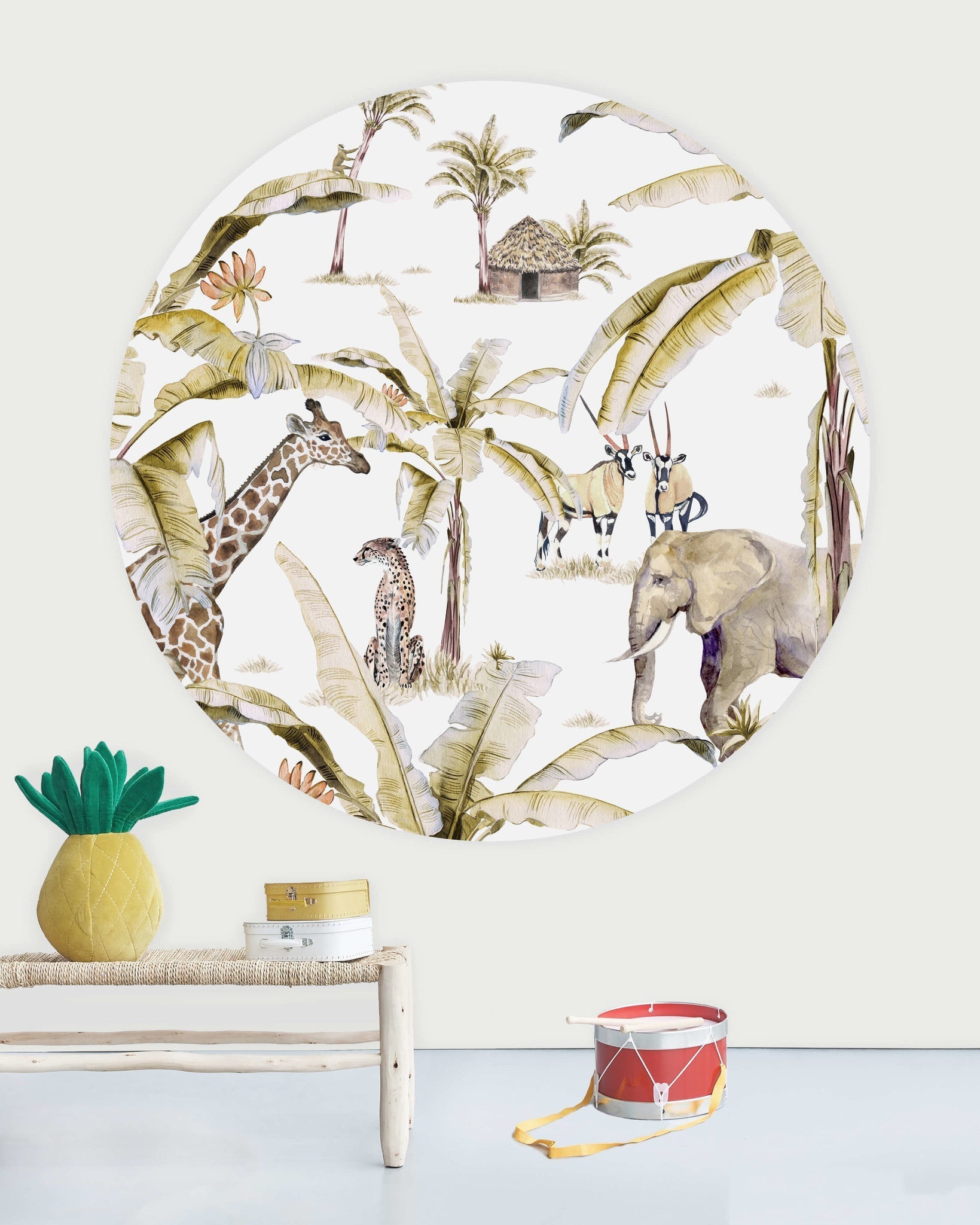 Creative Lab Amsterdam African Safari Sunset Wallpaper Circle Mural-Beaumonde