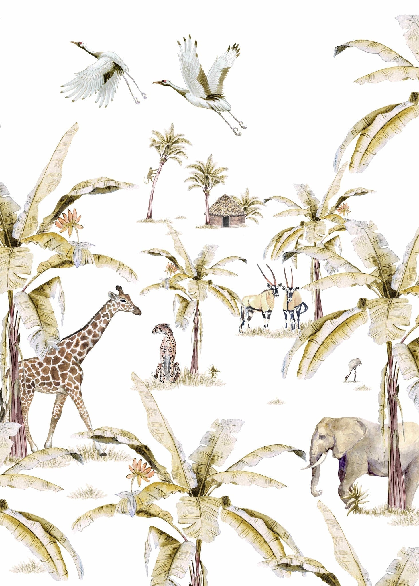 Creative Lab Amsterdam African Safari Sunset Wallpaper Circle Mural-Beaumonde
