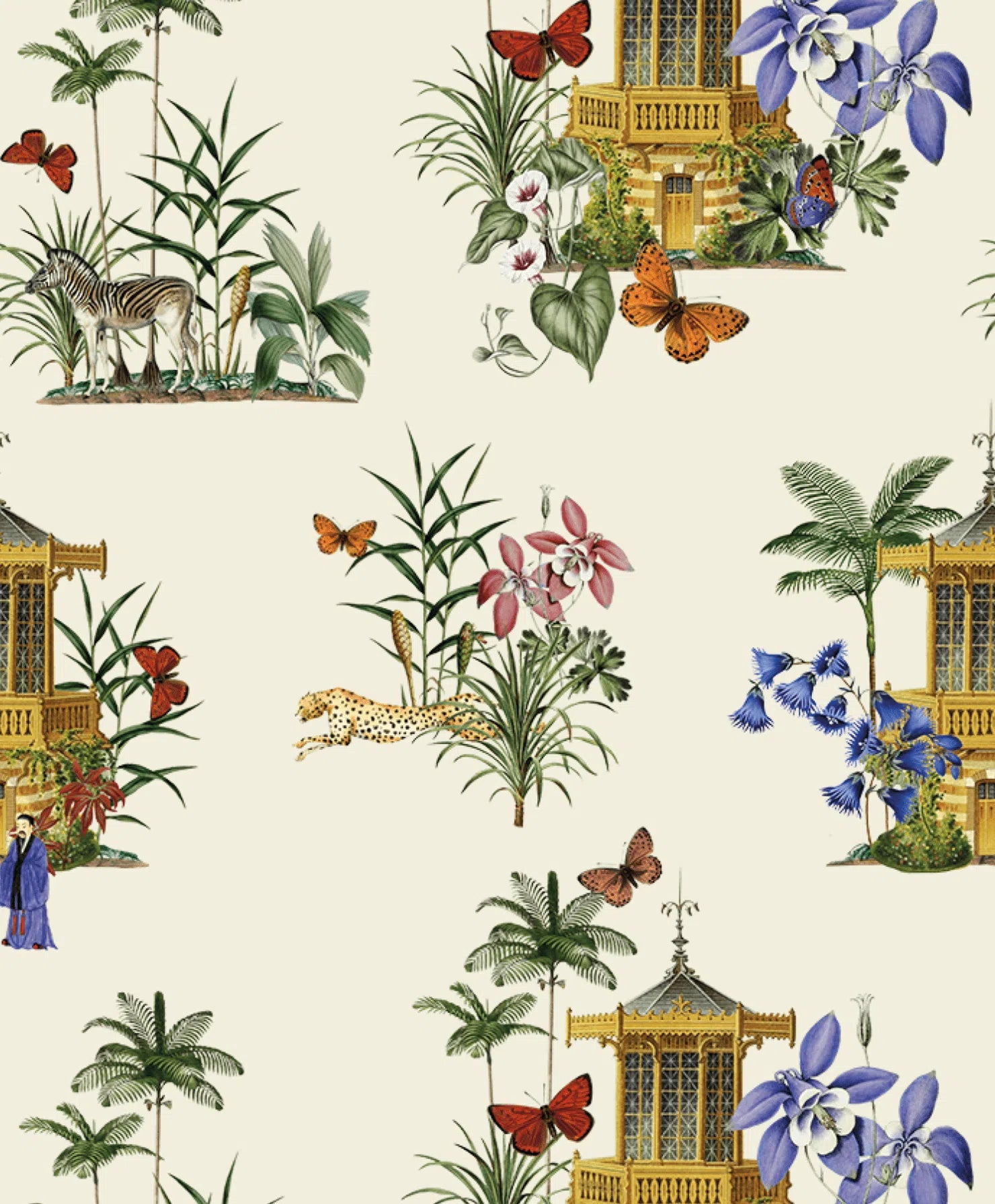 Creative Lab Amsterdam Asian Botanical Garden Vanilla Repetitive Wallpaper-Beaumonde