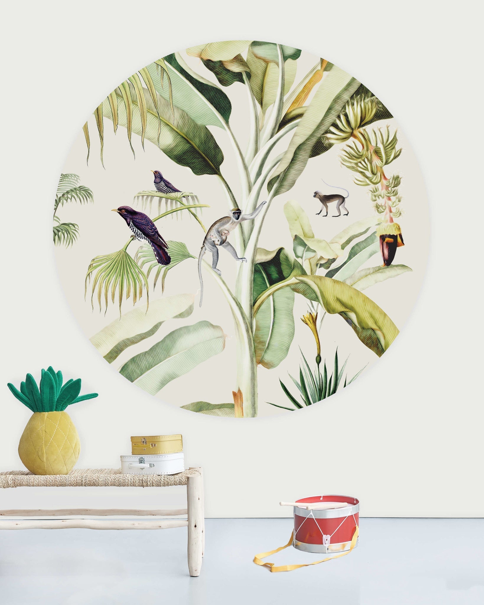 Creative Lab Amsterdam Baby Bananas Wallpaper Circle Mural-Beaumonde