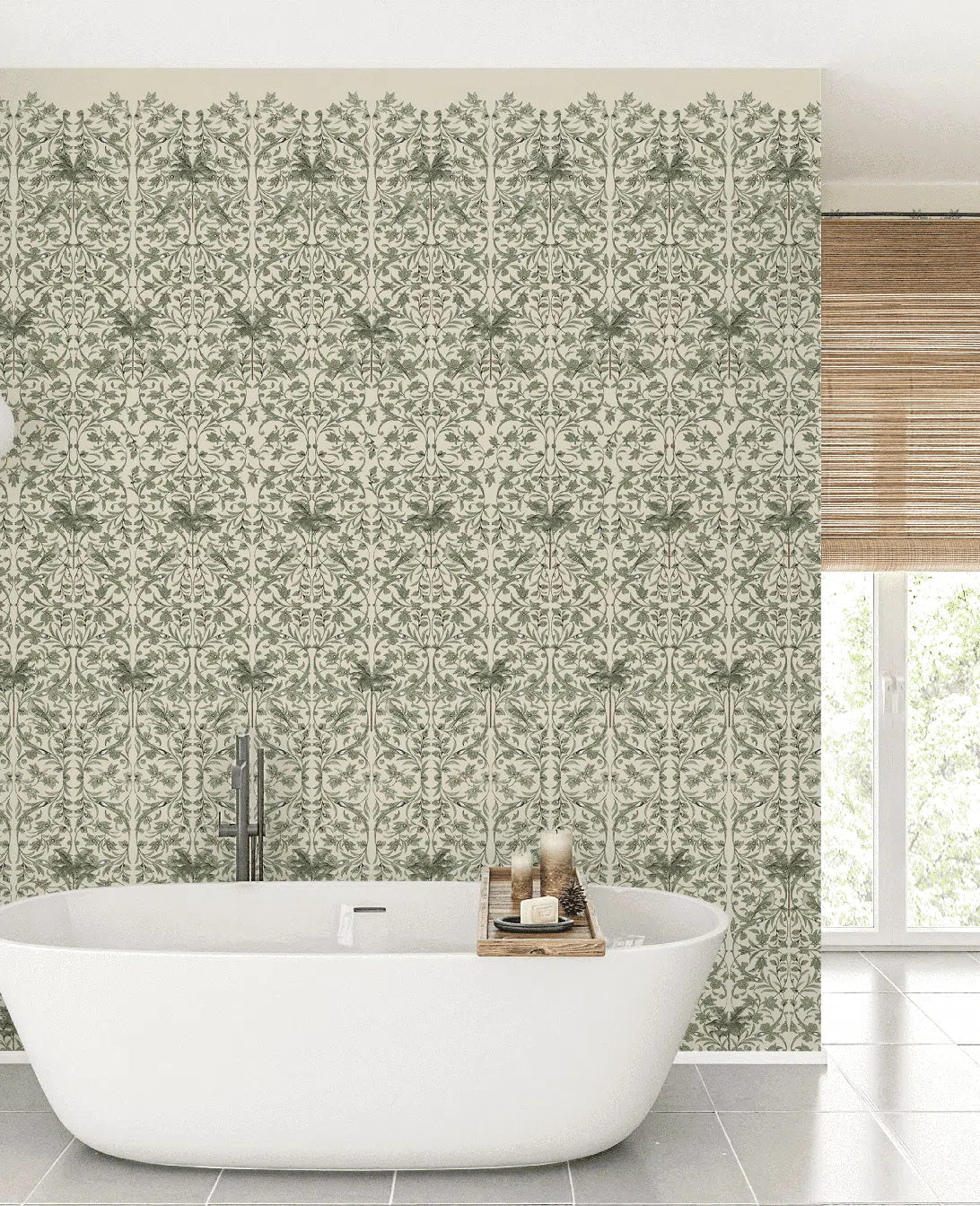 Creative Lab Amsterdam Celestial Palm Green Wallpaper Mural-Beaumonde