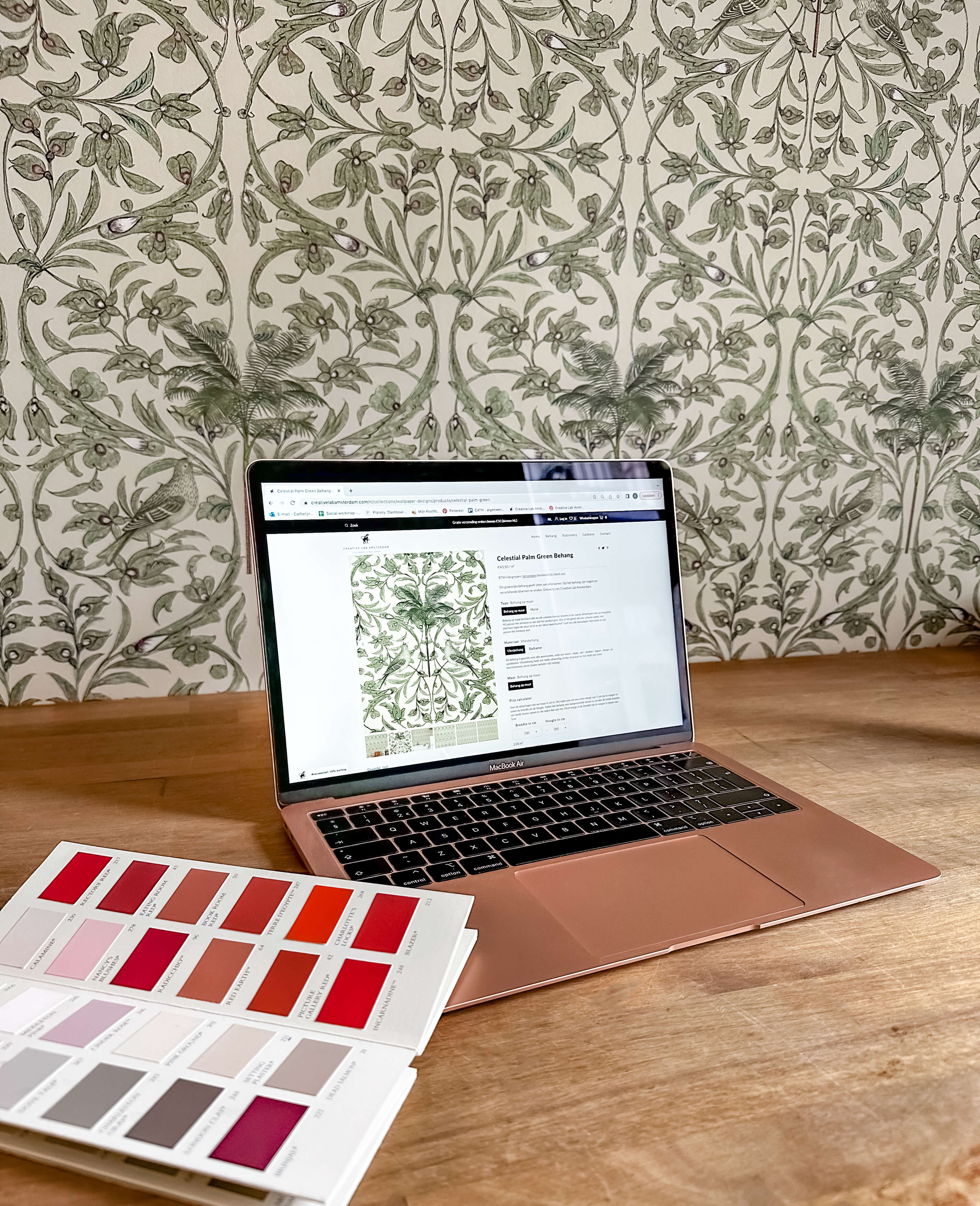 Creative Lab Amsterdam Celestial Palm Green Wallpaper Mural-Beaumonde