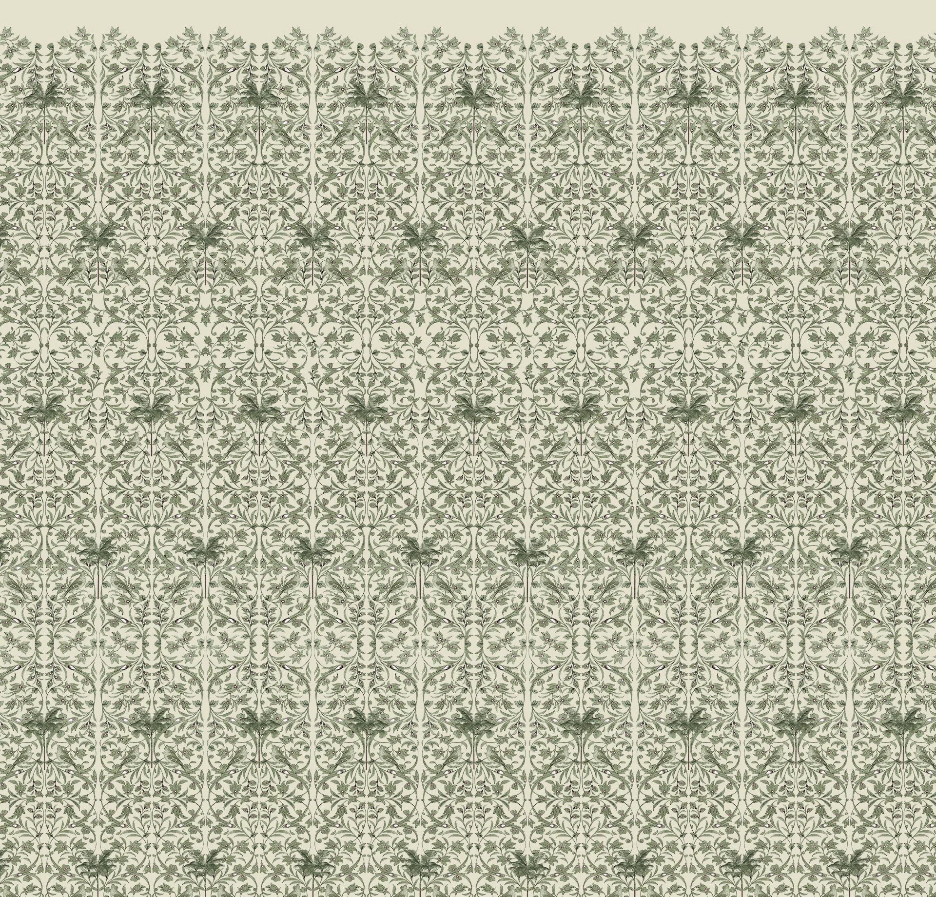 Creative Lab Amsterdam Celestial Palm Green Wallpaper Mural-Beaumonde