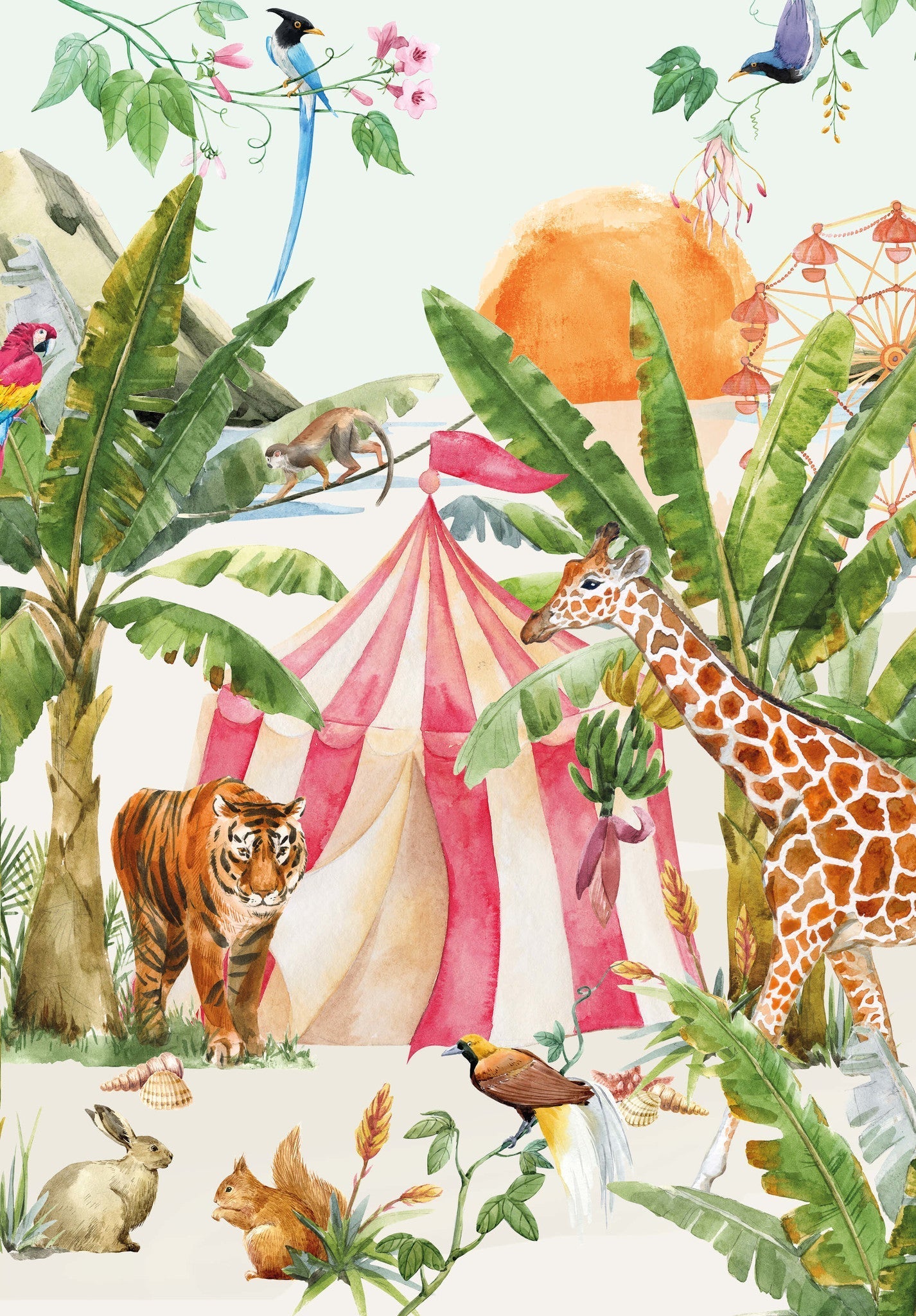 Creative Lab Amsterdam Circus At Sunset Wallpaper Circle Mural-Beaumonde