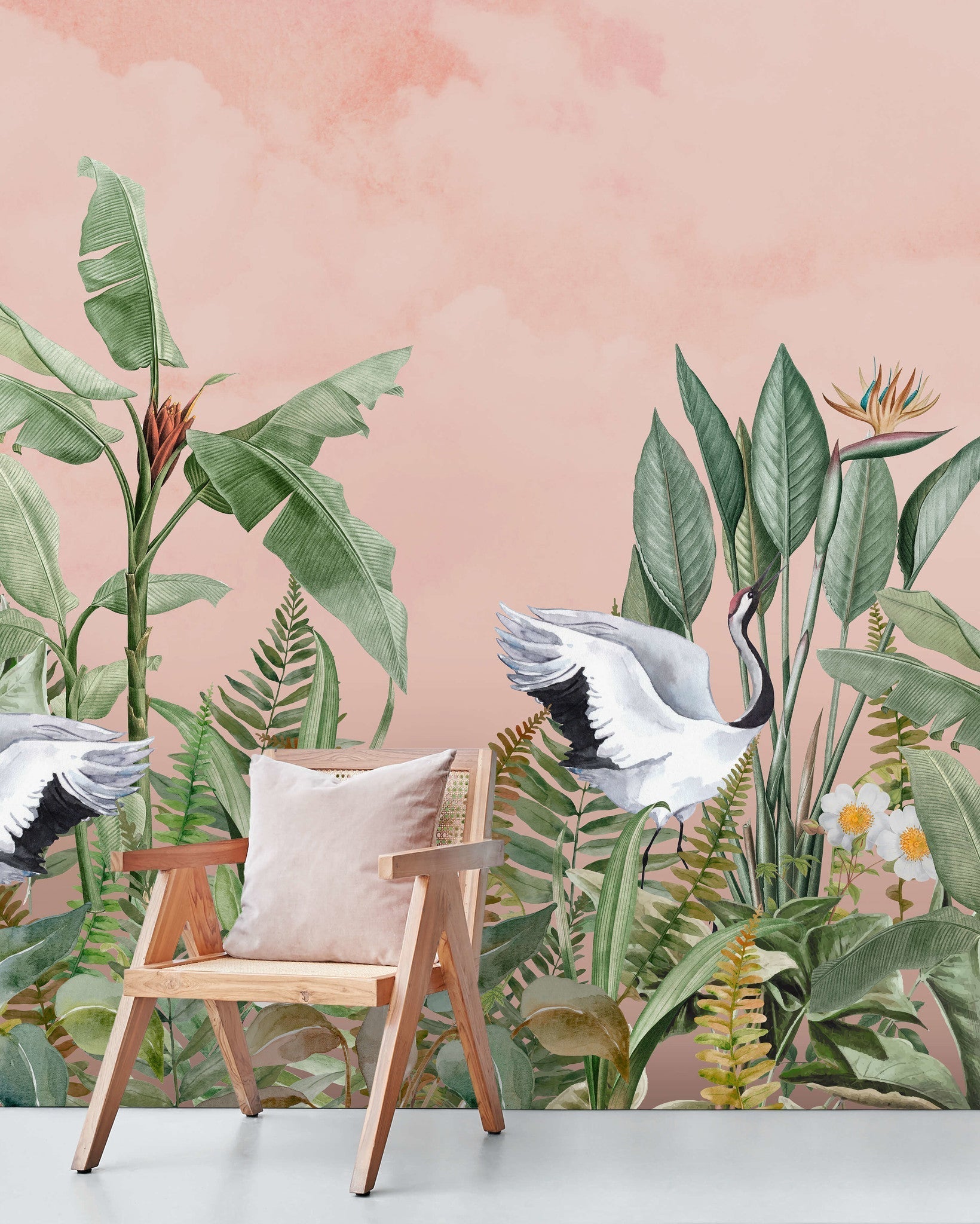 Creative Lab Amsterdam Dancing Crane Birds Wallpaper Mural-Beaumonde