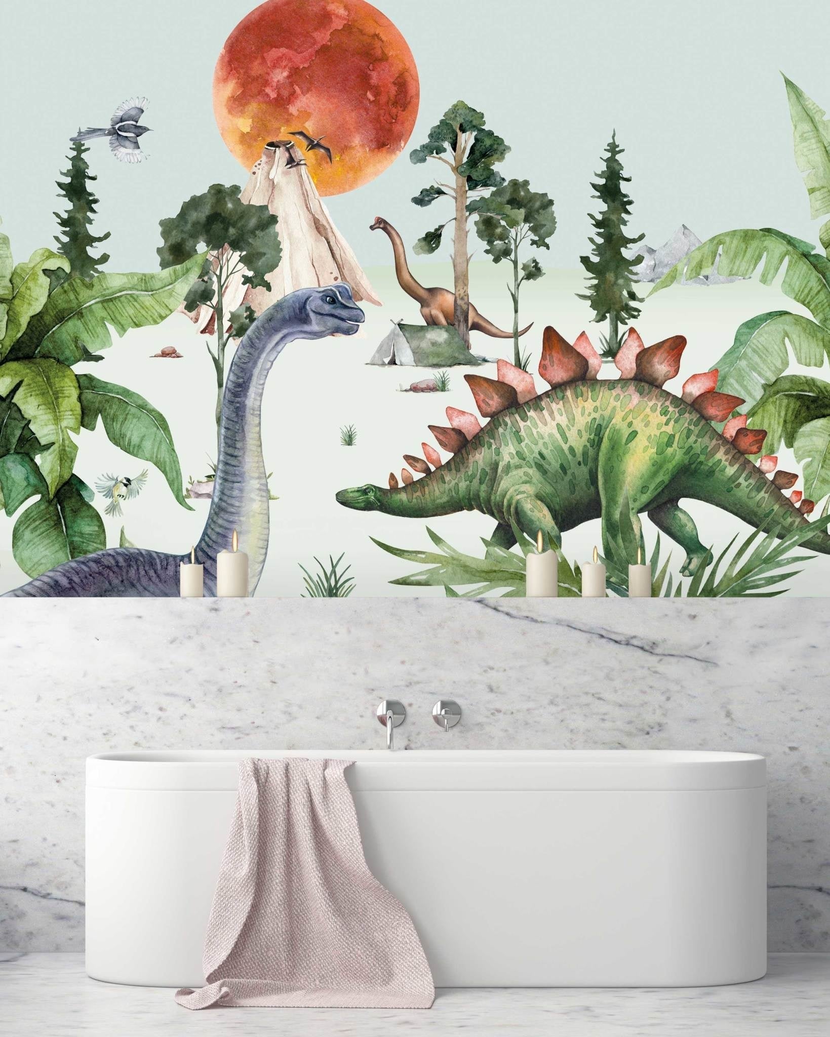 Creative Lab Amsterdam Dino by Moonlight Wallpaper Mural-Beaumonde