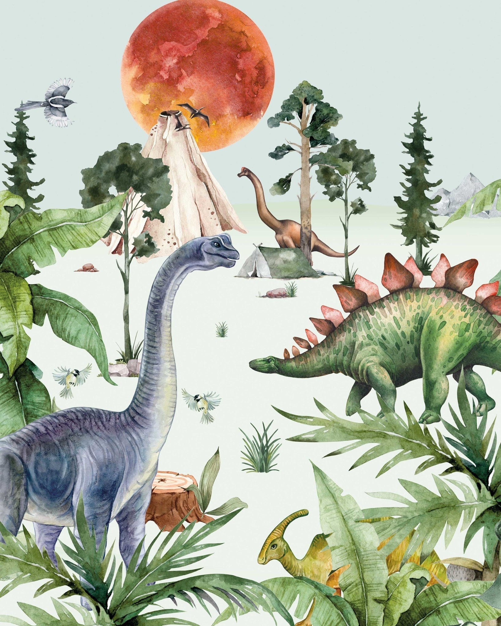 Creative Lab Amsterdam Dino by Moonlight Wallpaper Mural-Beaumonde