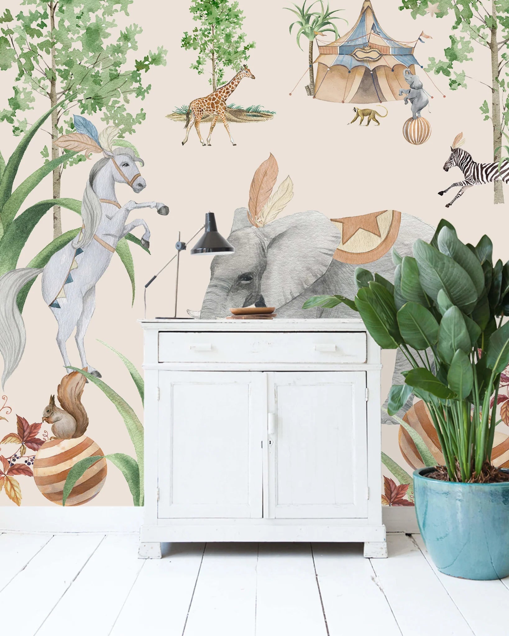 Creative Lab Amsterdam Elephant Setting Wallpaper Mural-Beaumonde