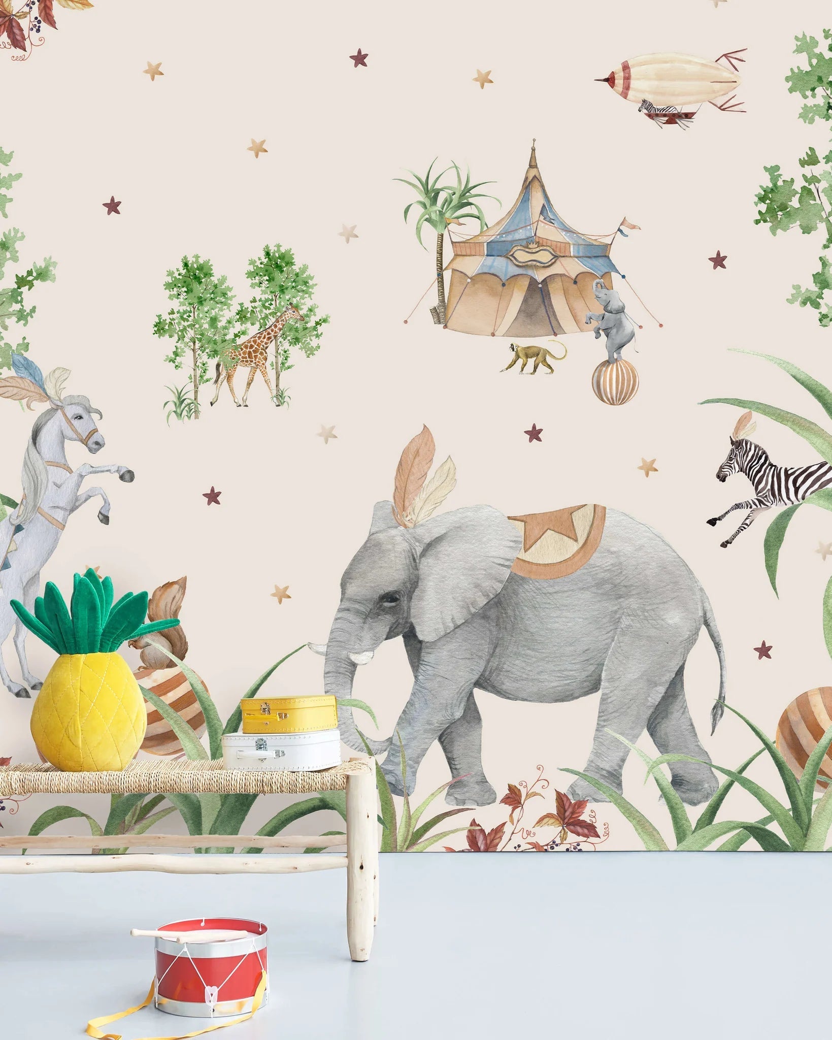 Creative Lab Amsterdam Elephant Setting Wallpaper Mural-Beaumonde