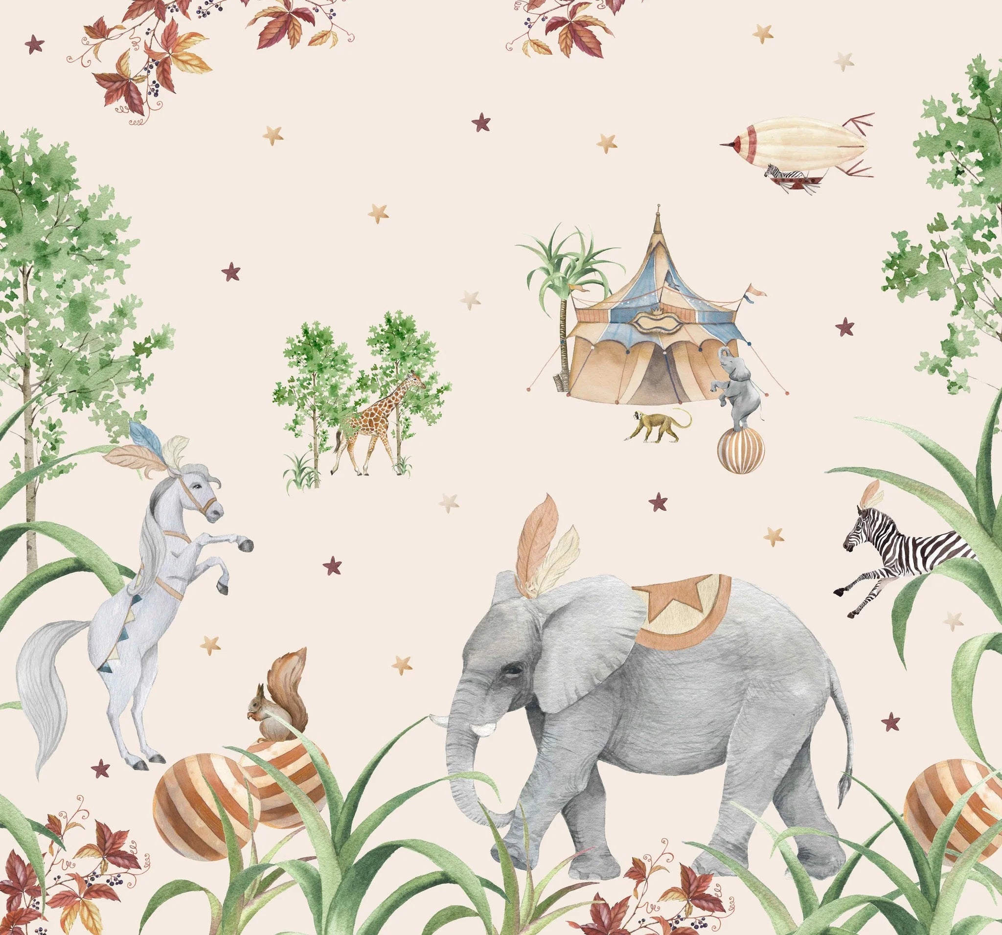 Creative Lab Amsterdam Elephant Setting Wallpaper Mural-Beaumonde