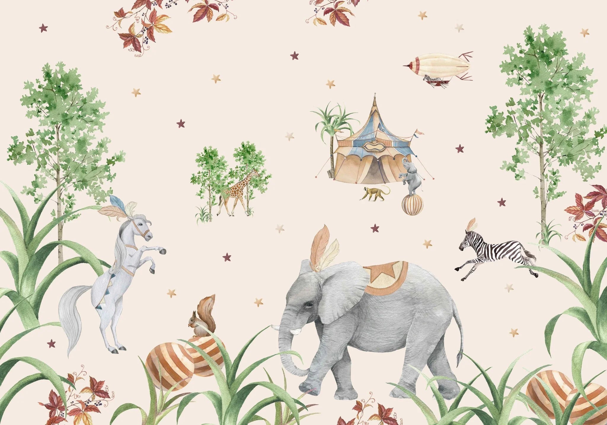Creative Lab Amsterdam Elephant Setting Wallpaper Mural-Beaumonde