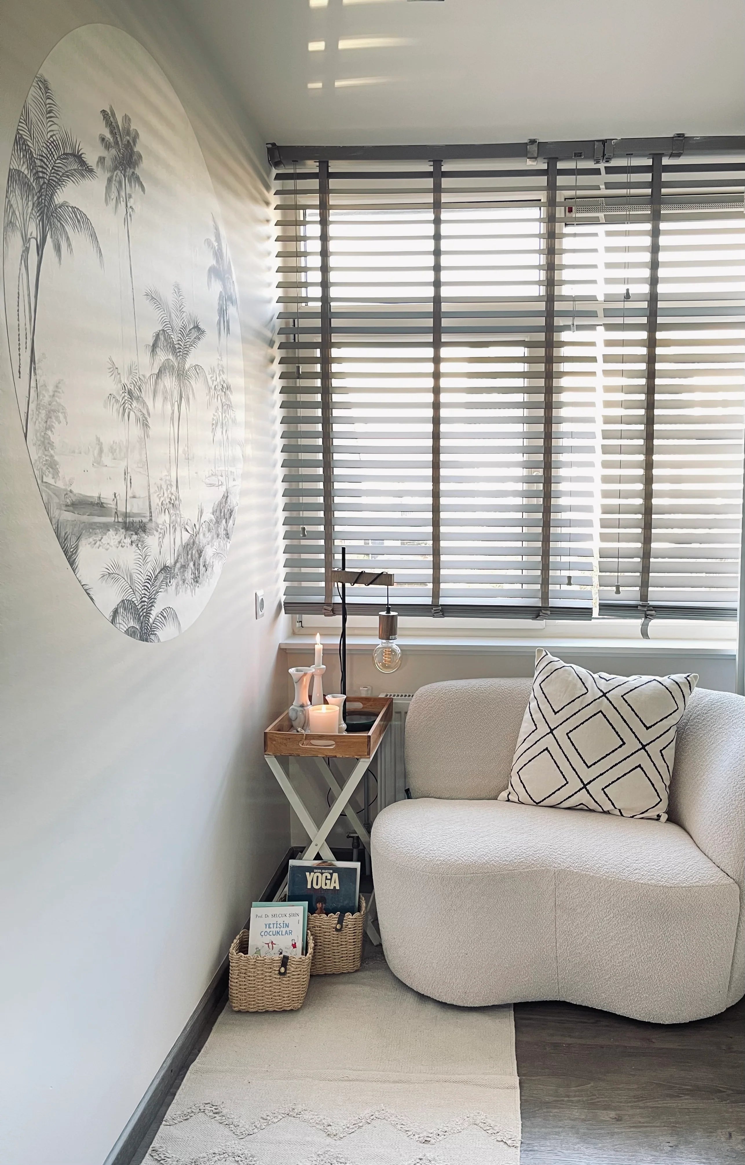 Creative Lab Amsterdam Exotic Palms Black & White Wallpaper Mural-Beaumonde