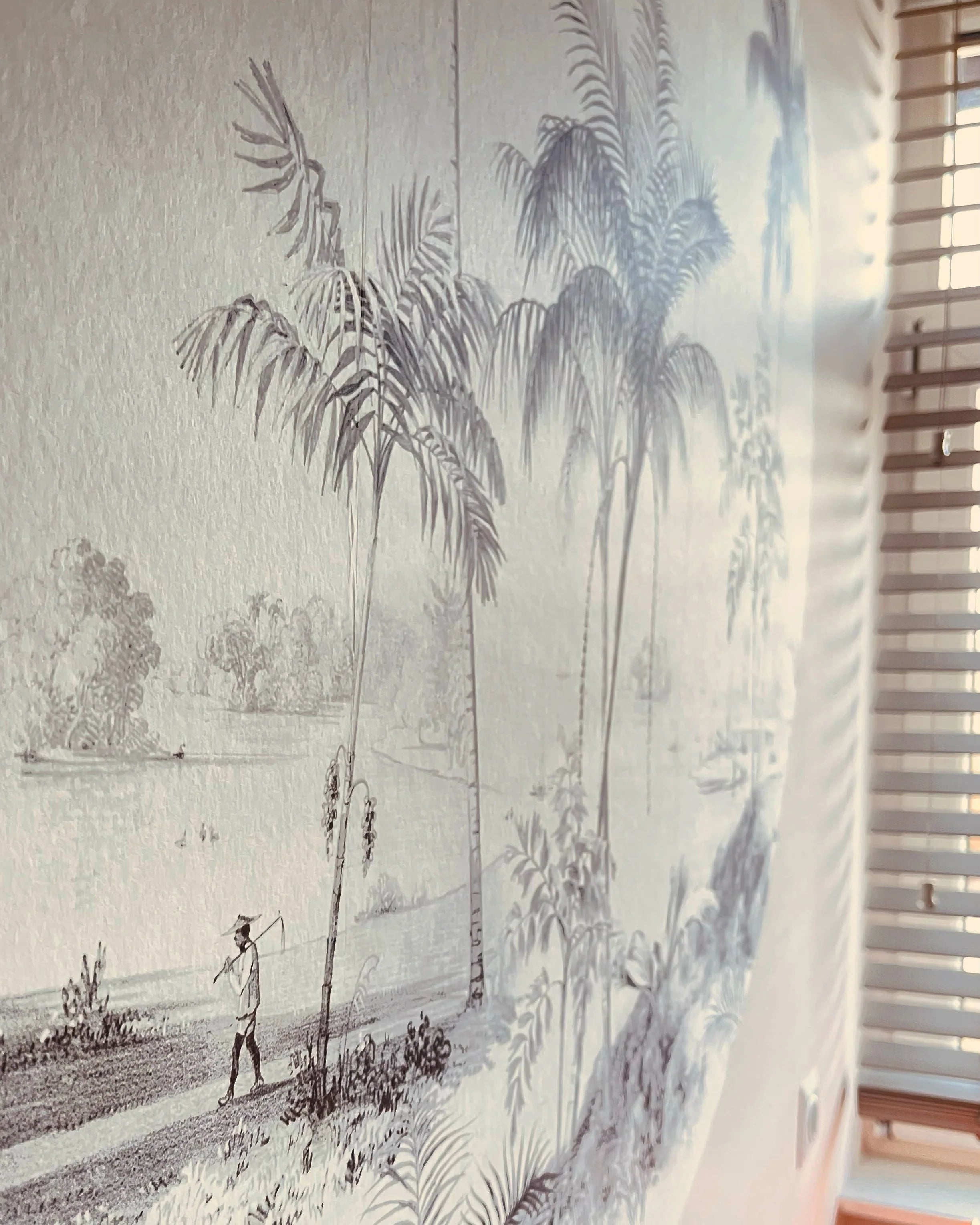 Creative Lab Amsterdam Exotic Palms Black & White Wallpaper Mural-Beaumonde