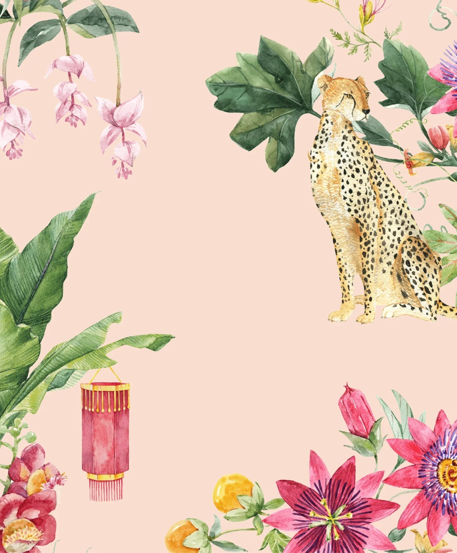 Creative Lab Amsterdam Floral Festival Pink Wallpaper Circle Mural-Beaumonde