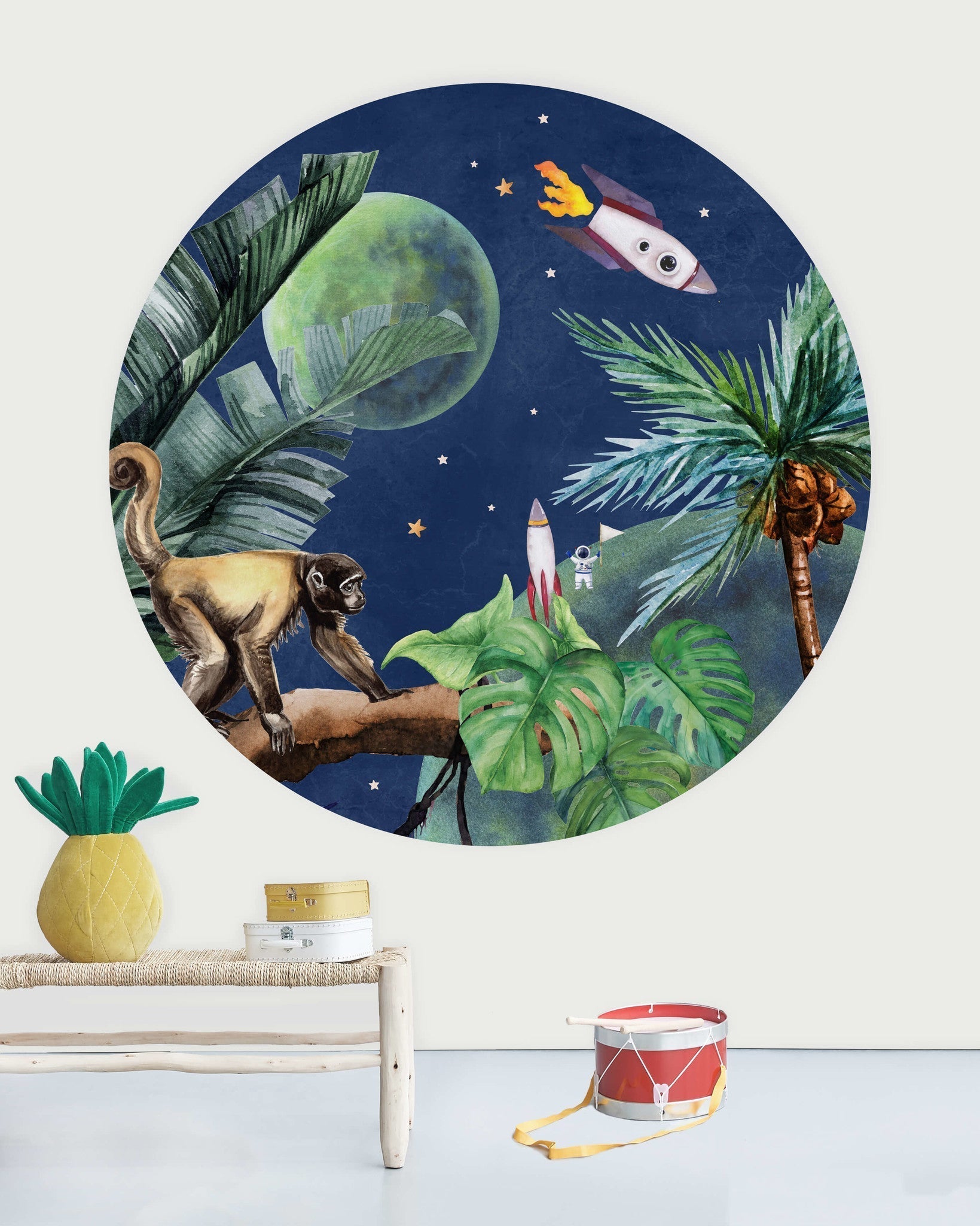 Creative Lab Amsterdam From Jungle to Space Wallpaper Circle Mural-Beaumonde