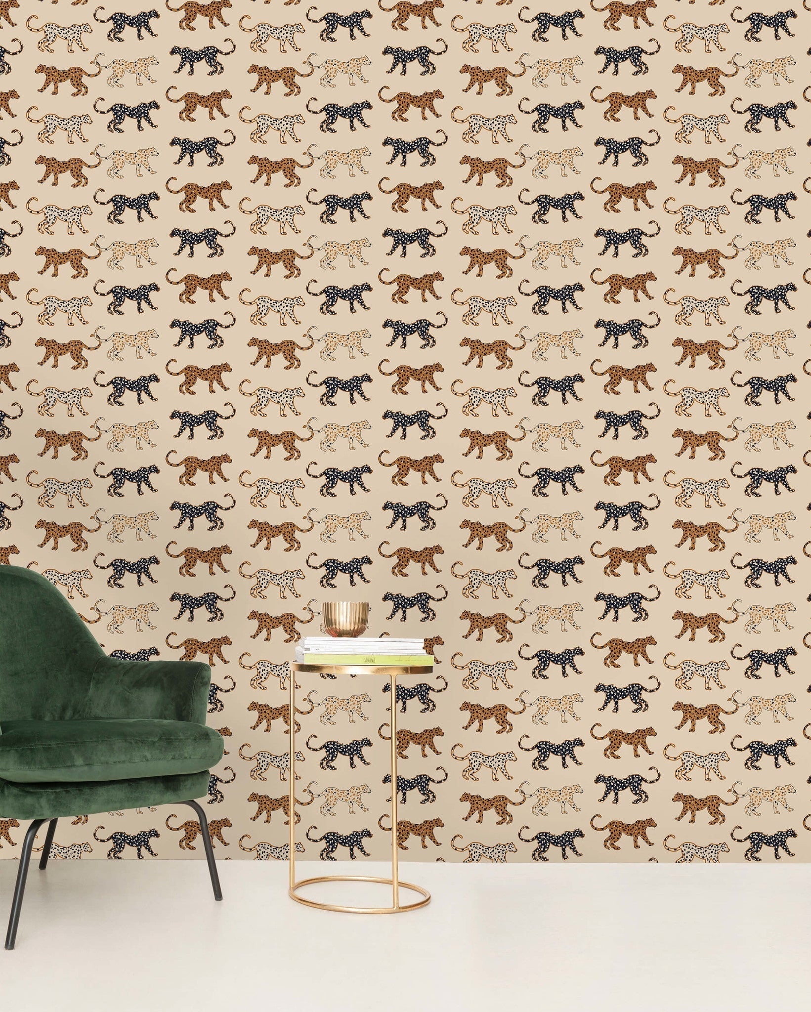 Creative Lab Amsterdam Funky Leopards Dark Repetitive Wallpaper-Beaumonde