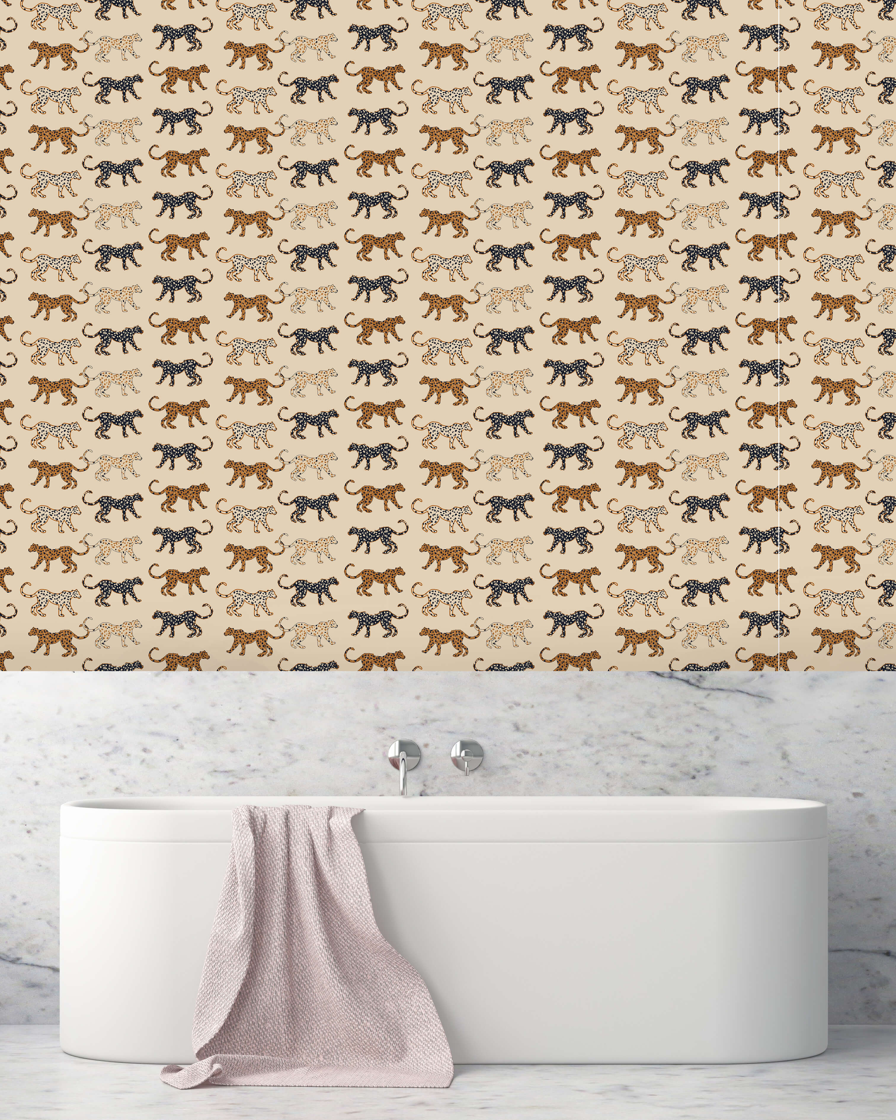 Creative Lab Amsterdam Funky Leopards Dark Repetitive Wallpaper-Beaumonde