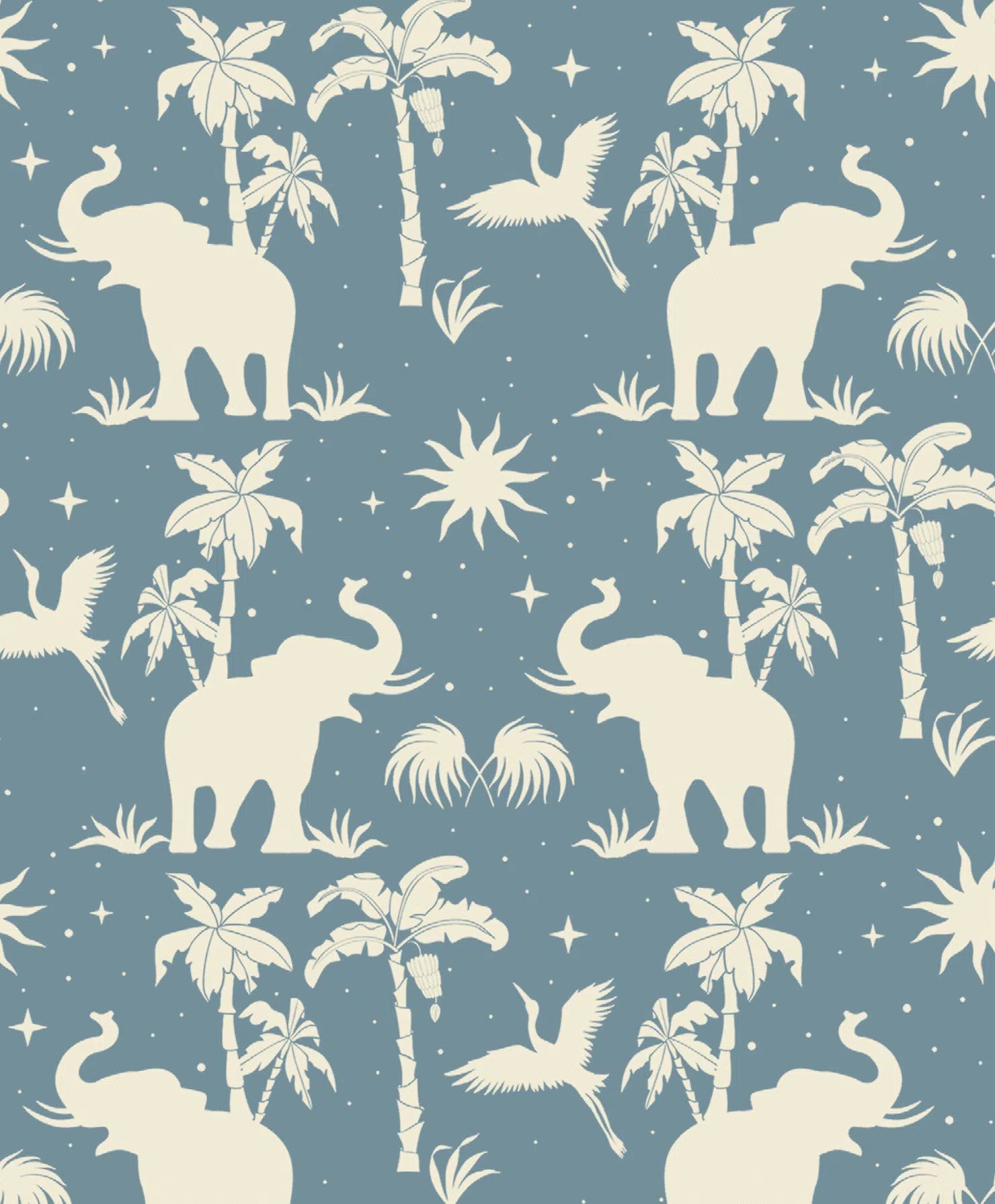 Creative Lab Amsterdam Generous Jungle Blue Wallpaper Circle Mural-Beaumonde