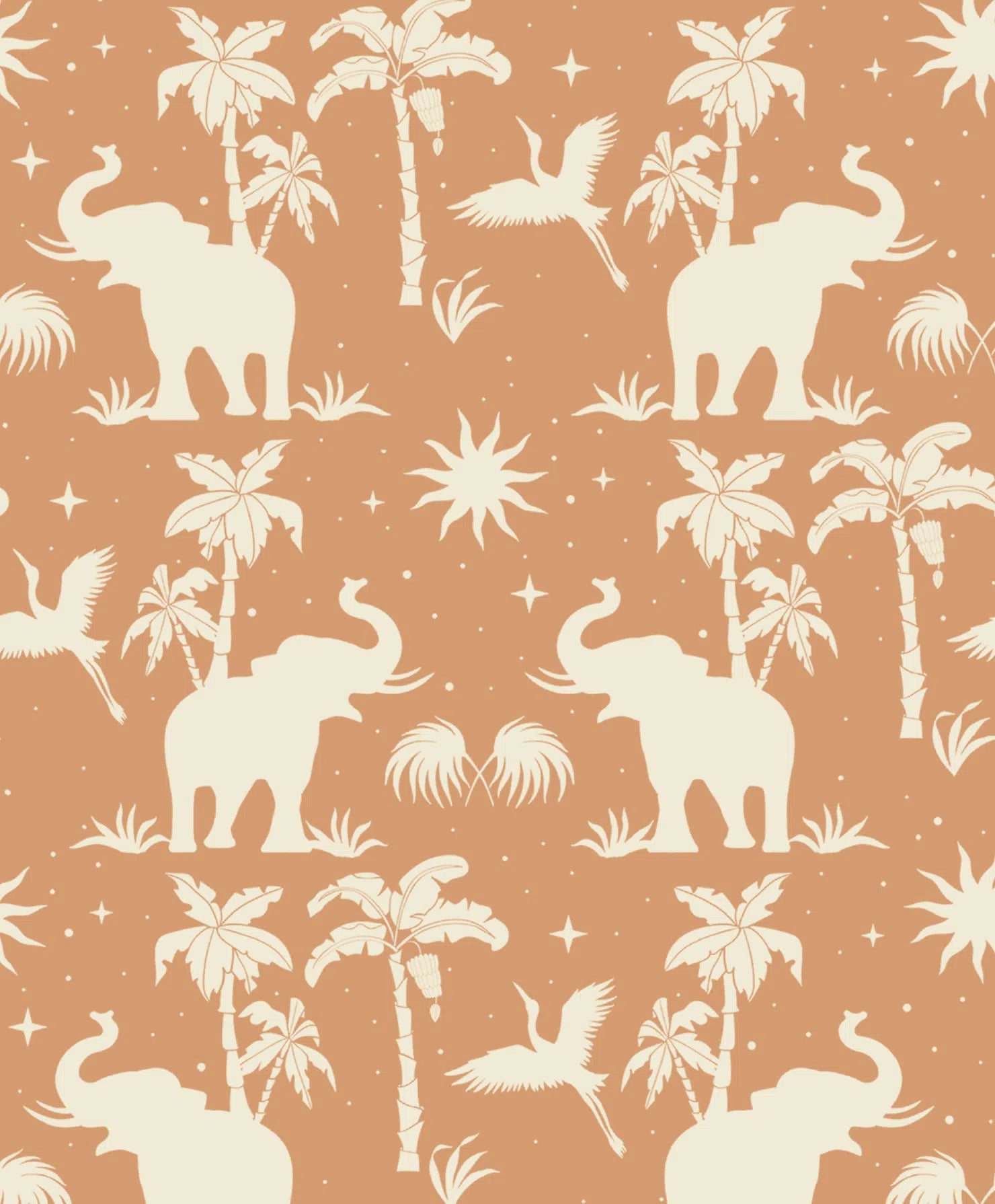 Creative Lab Amsterdam Generous Jungle Dusty Orange Wallpaper Circle Mural-Beaumonde