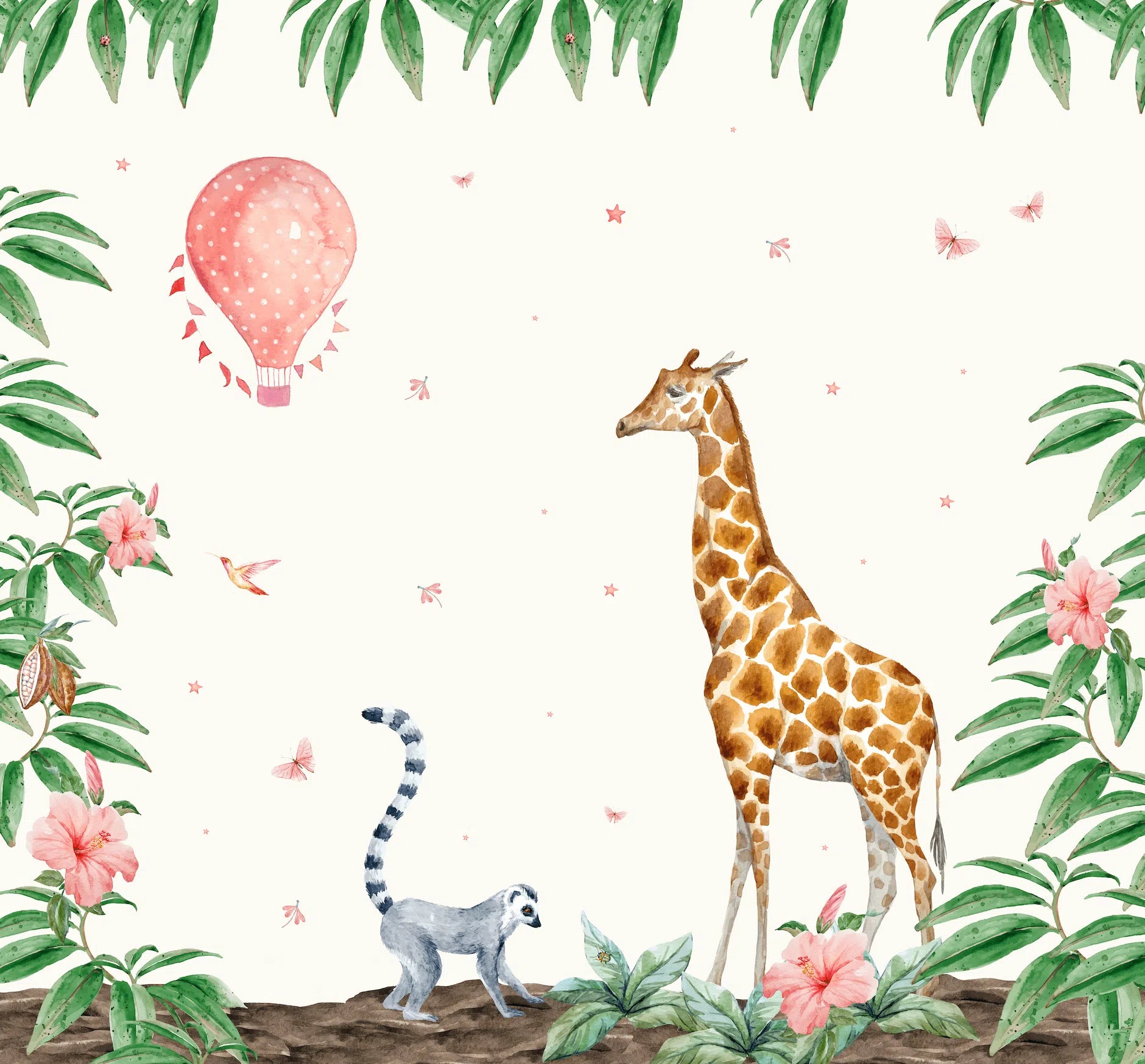Creative Lab Amsterdam Giraffe Wallpaper Mural-Beaumonde