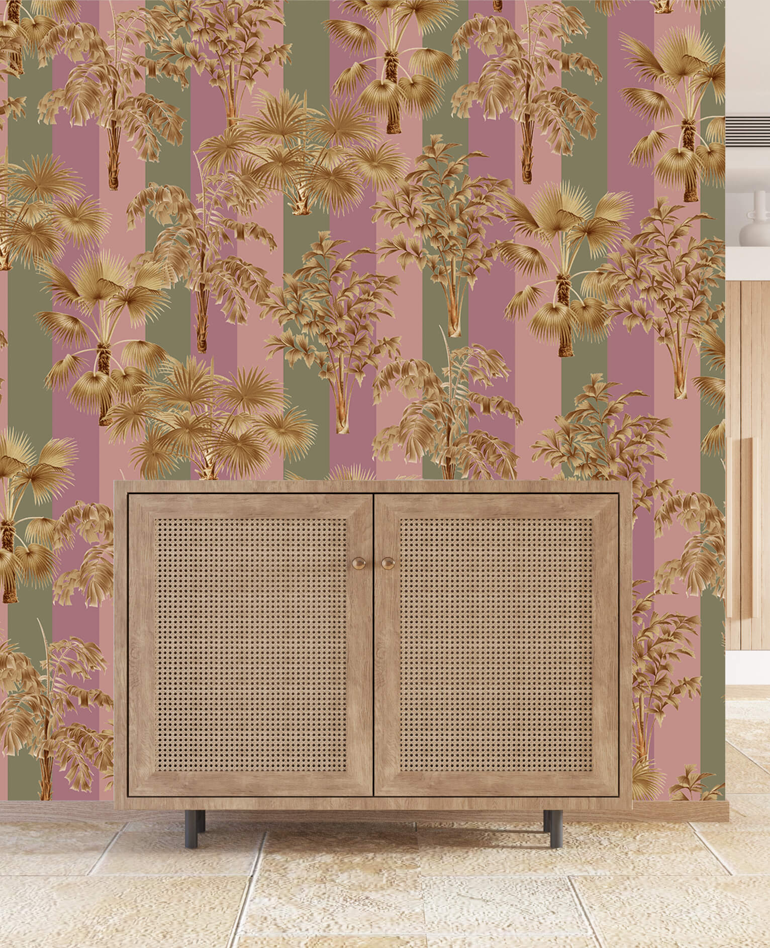 Creative Lab Amsterdam Golden Palms Wallpaper Mural-Beaumonde