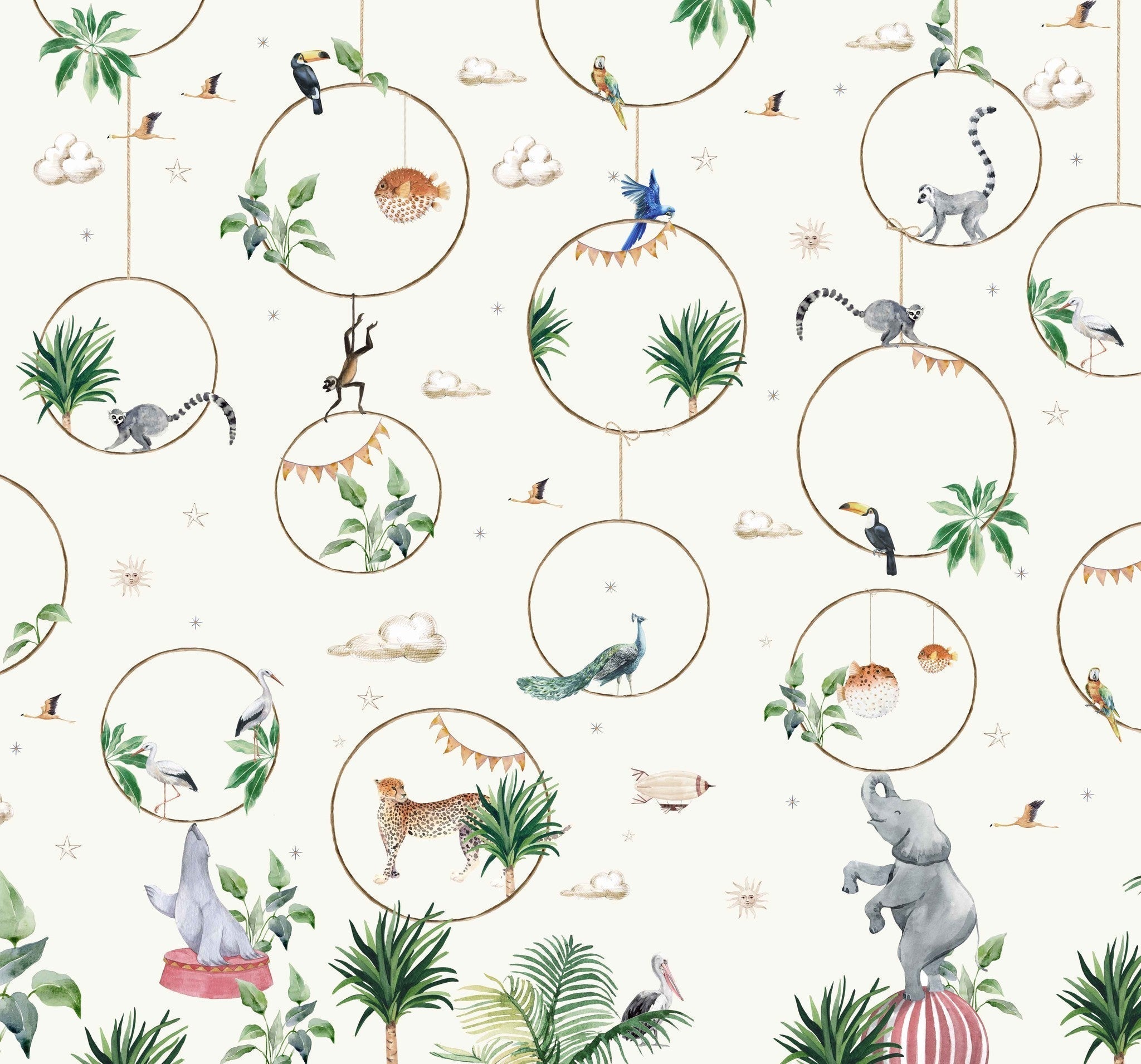 Creative Lab Amsterdam Hula Hoop Wallpaper Mural-Beaumonde