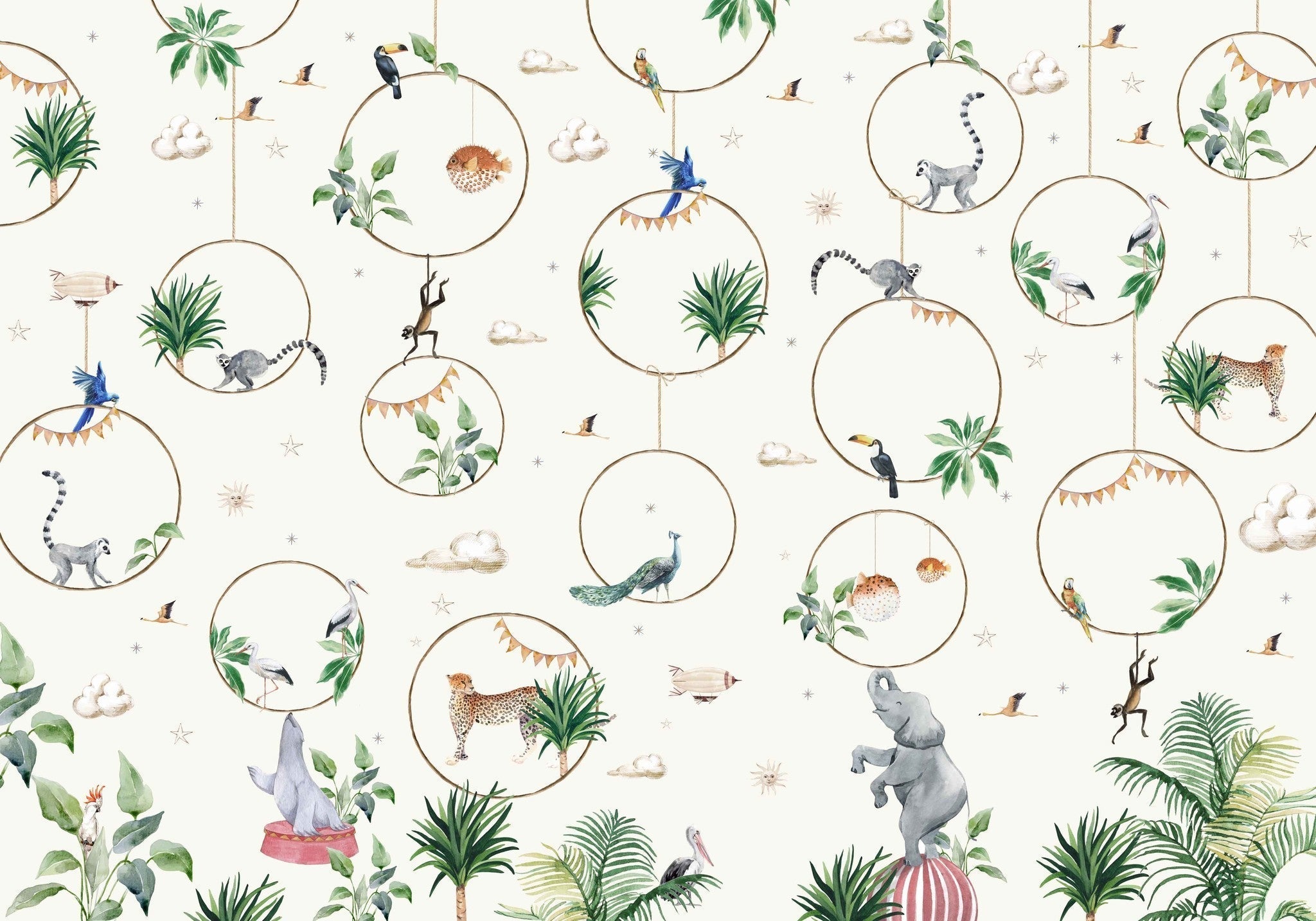 Creative Lab Amsterdam Hula Hoop Wallpaper Mural-Beaumonde
