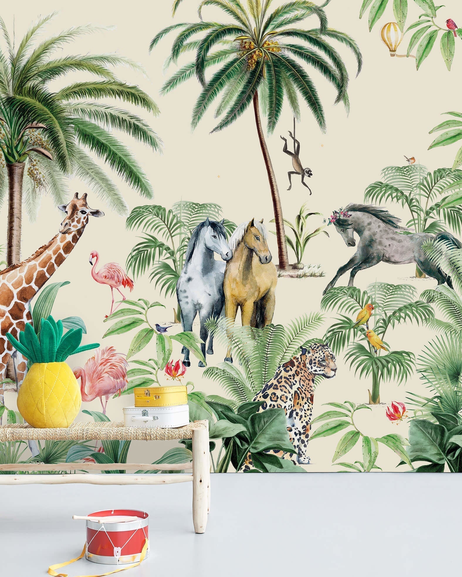 Creative Lab Amsterdam Jungle Horse Wallpaper Mural-Beaumonde