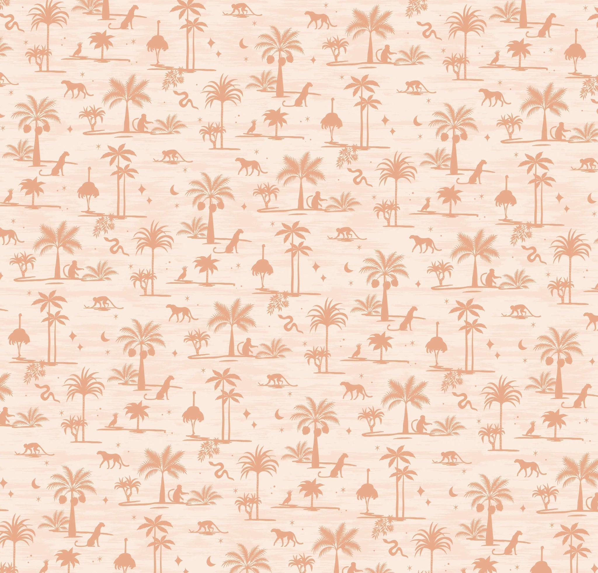 Creative Lab Amsterdam Jungle Silhouette Pink Wallpaper Mural-Beaumonde