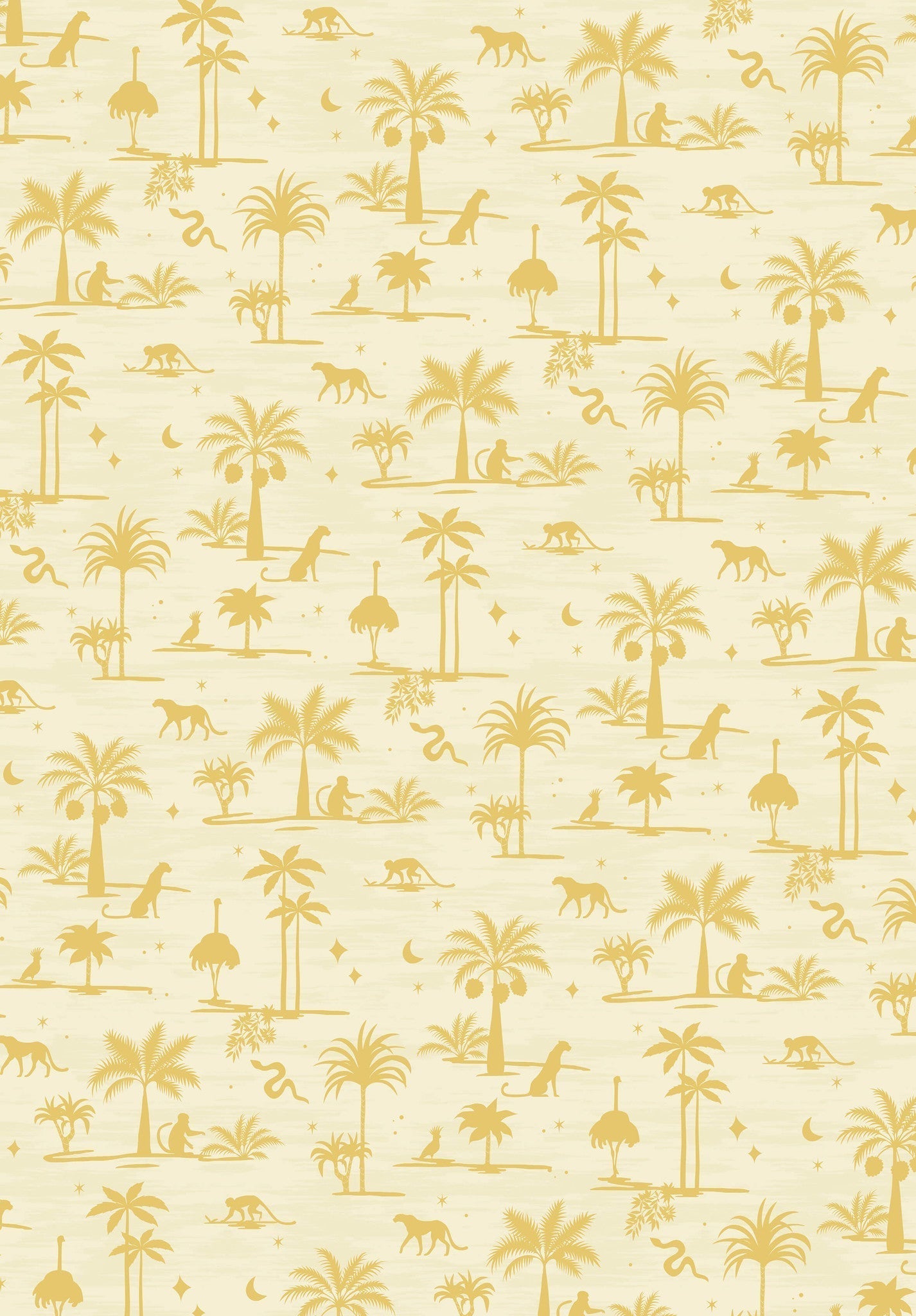 Creative Lab Amsterdam Jungle Silhouette Yellow Wallpaper Mural-Beaumonde