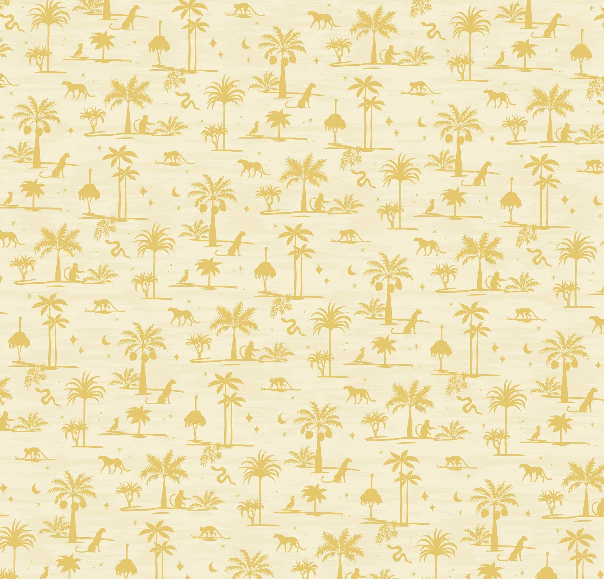 Creative Lab Amsterdam Jungle Silhouette Yellow Wallpaper Mural-Beaumonde