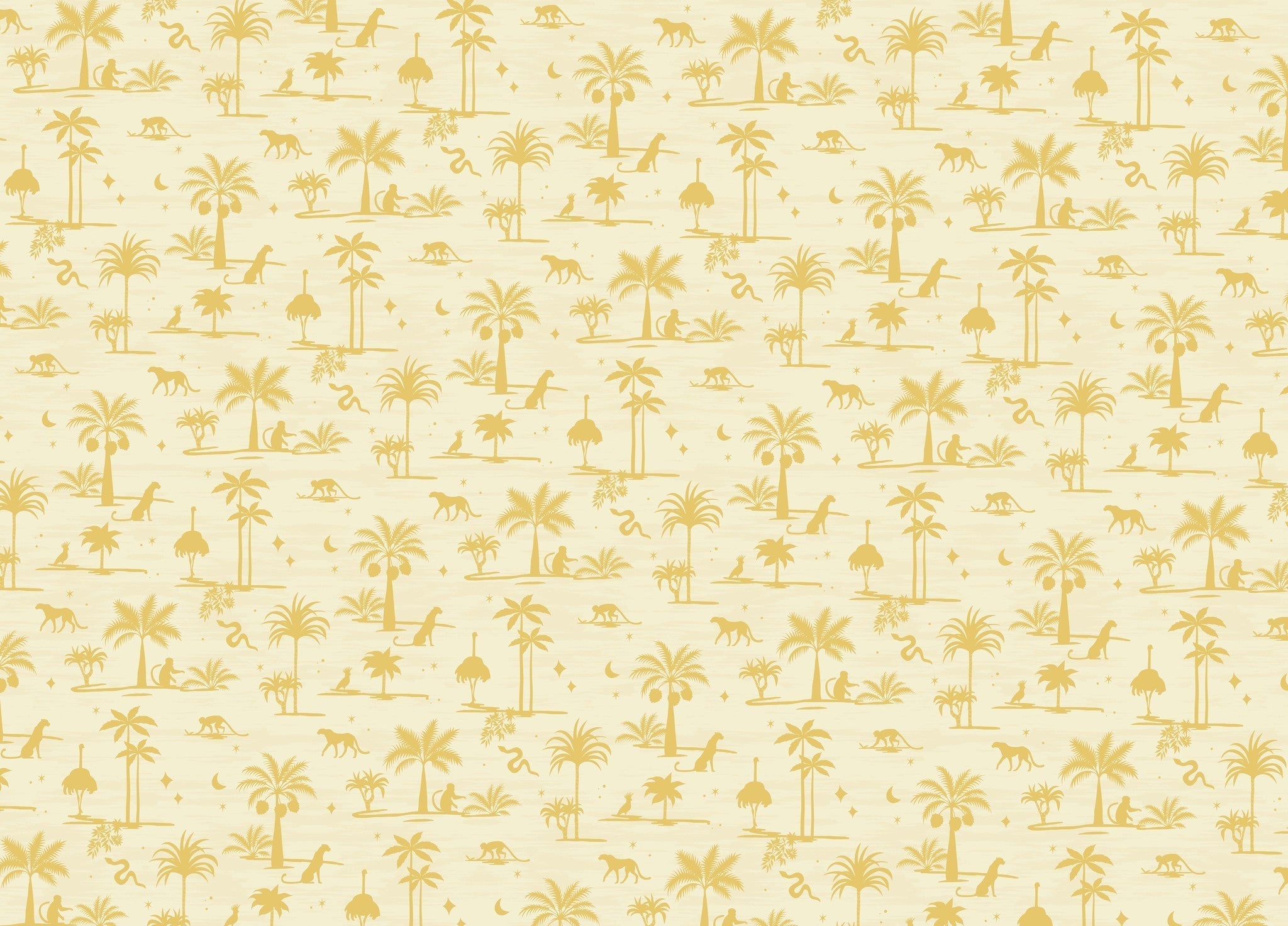 Creative Lab Amsterdam Jungle Silhouette Yellow Wallpaper Mural-Beaumonde
