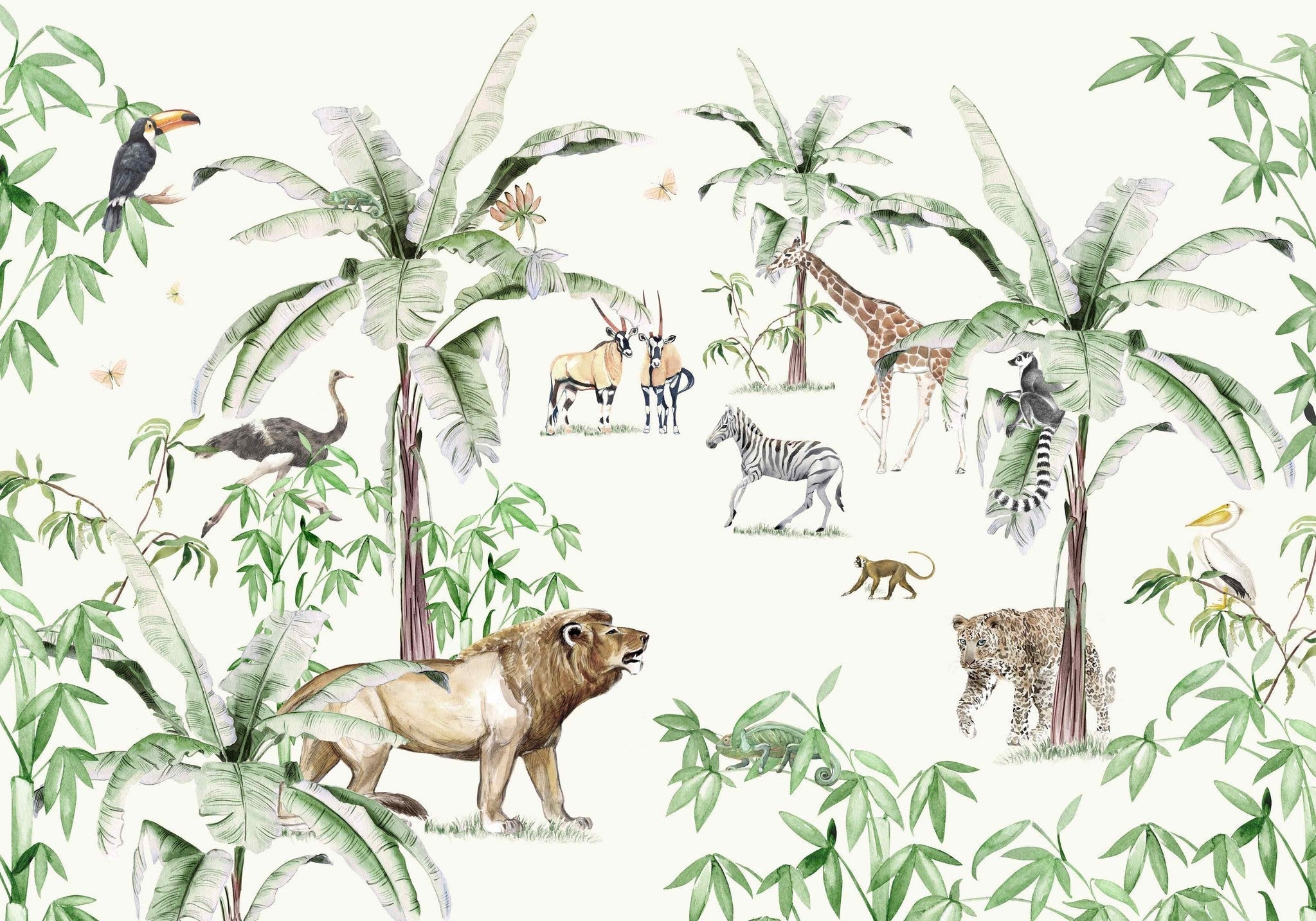 Creative Lab Amsterdam Just Another Day In The Jungle Wallpaper Mural-Beaumonde