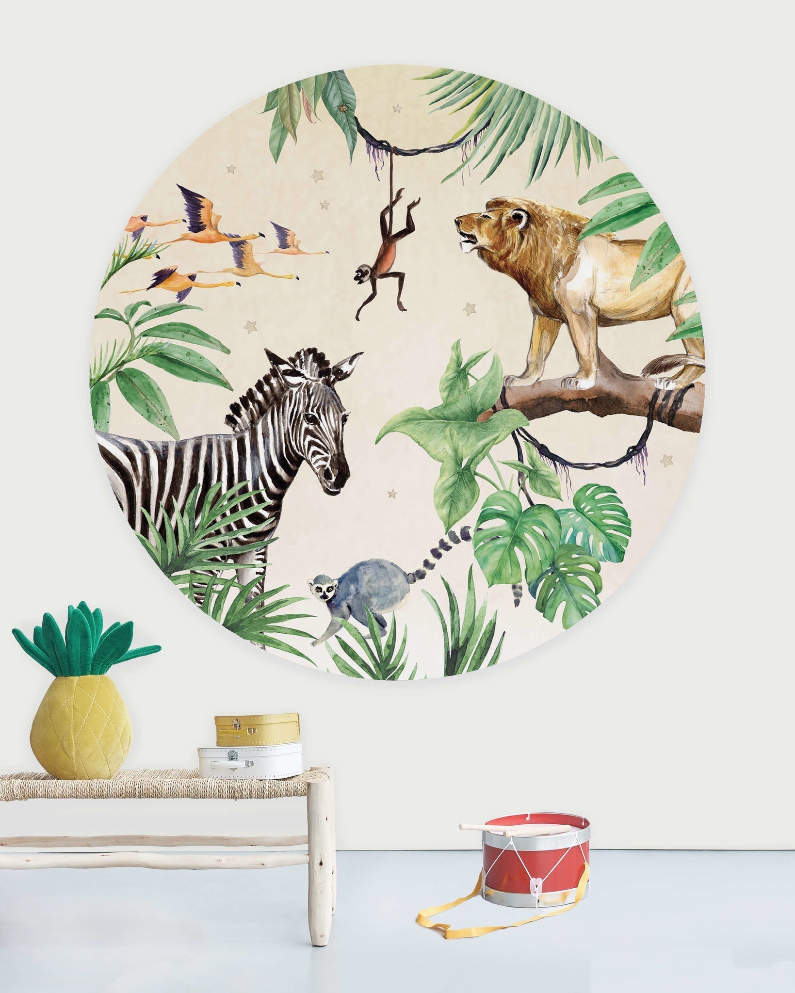 Creative Lab Amsterdam King of the Jungle Wallpaper Circle Mural-Beaumonde