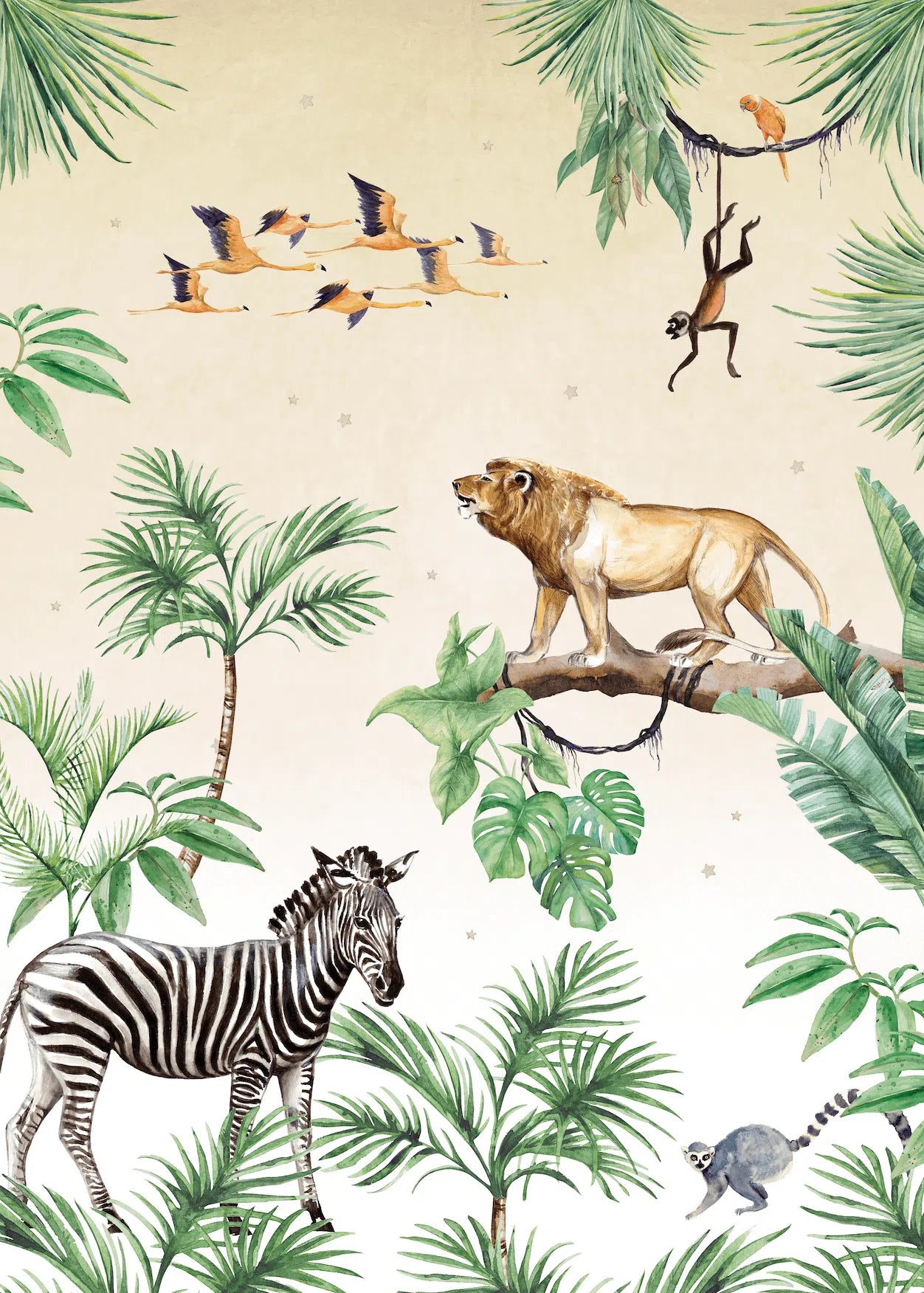 Creative Lab Amsterdam King of The Jungle Wallpaper Mural-Beaumonde