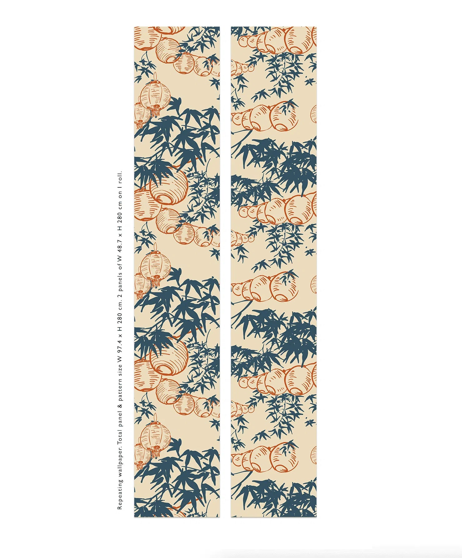 Creative Lab Amsterdam Lantern Festival Dark Blue Repetitive Wallpaper-Beaumonde