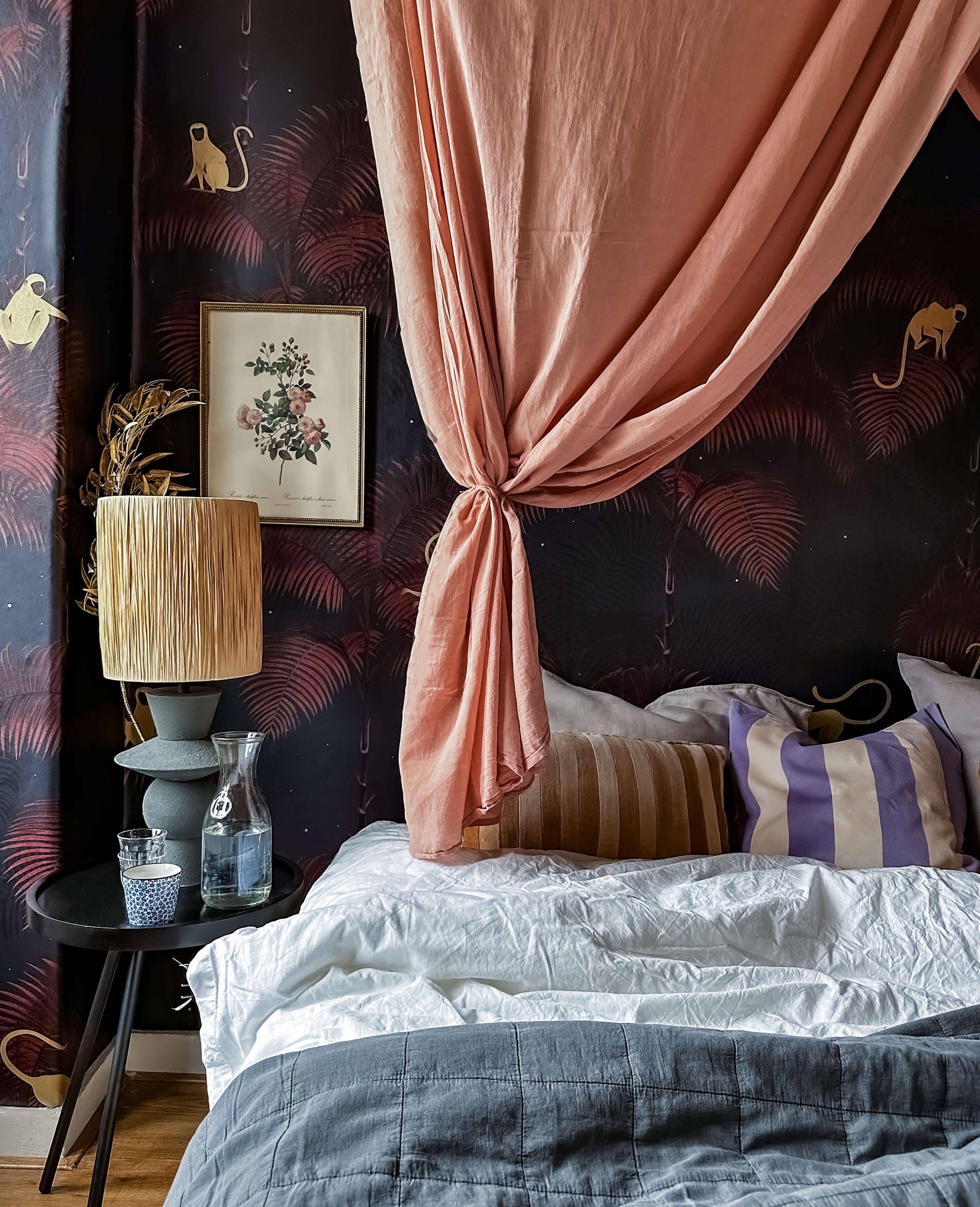 Creative Lab Amsterdam Monkey Night Red Wallpaper Mural-Beaumonde