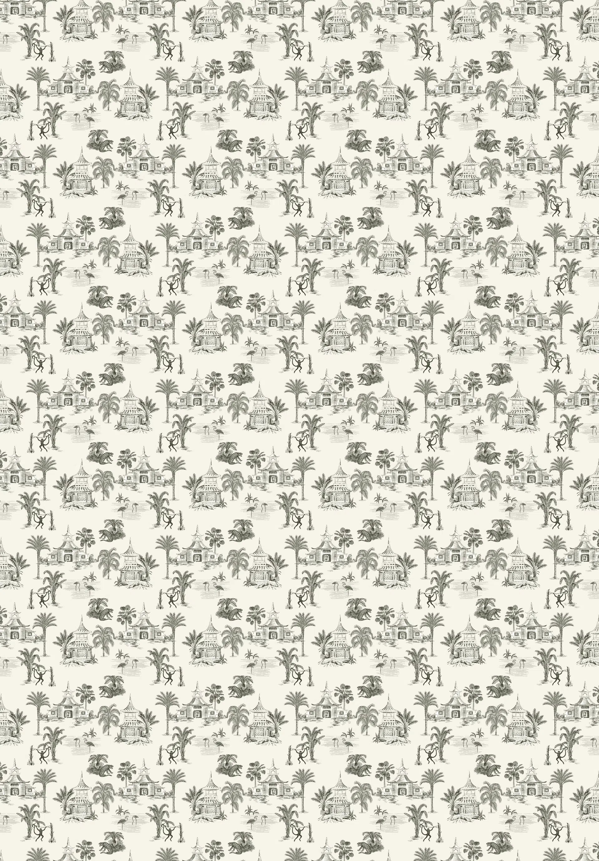 Creative Lab Amsterdam Oriental Teahouse Offwhite Wallpaper Mural-Beaumonde