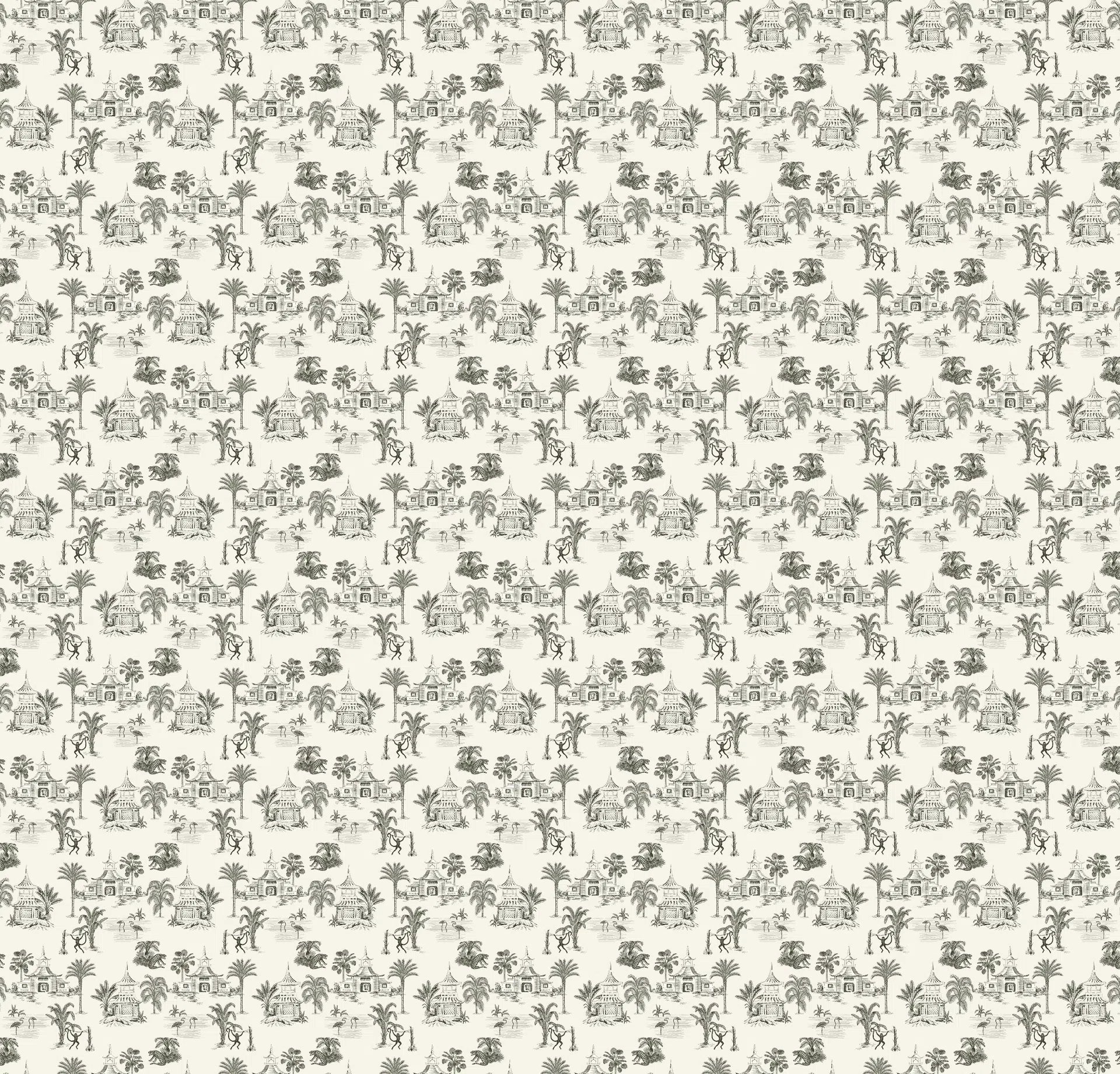 Creative Lab Amsterdam Oriental Teahouse Offwhite Wallpaper Mural-Beaumonde