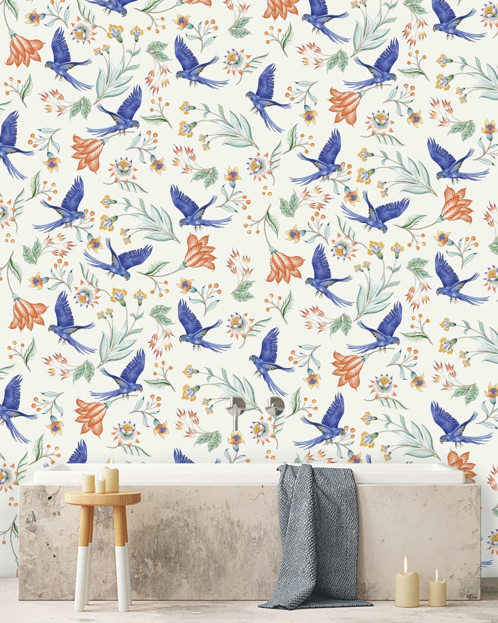 Creative Lab Amsterdam Paisley Parrot Wallpaper Mural-Beaumonde