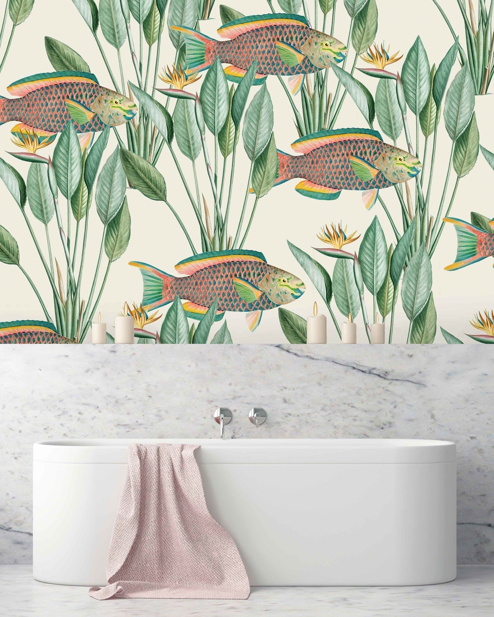 Creative Lab Amsterdam Parrot Fish Wallpaper Mural-Beaumonde
