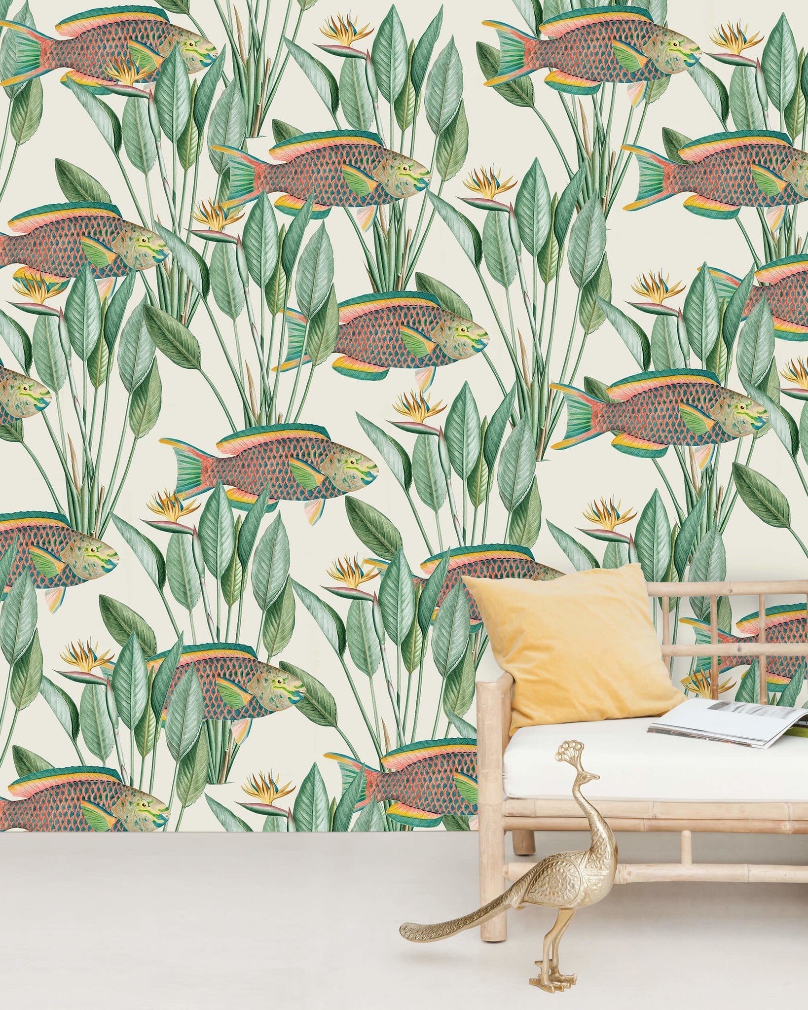 Creative Lab Amsterdam Parrot Fish Wallpaper Mural-Beaumonde