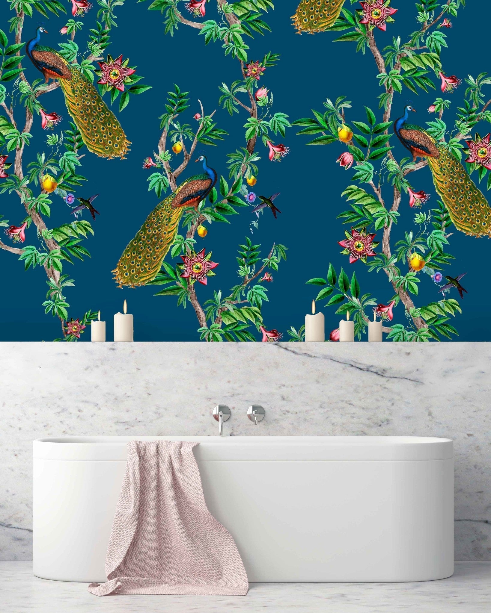 Creative Lab Amsterdam Passion Peacock Wallpaper Mural-Beaumonde