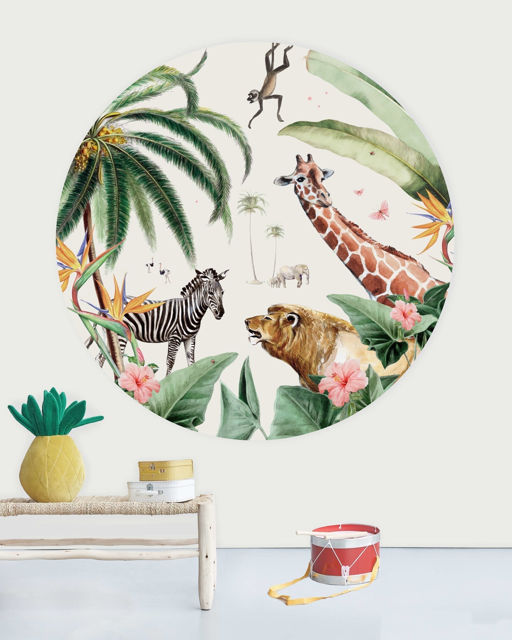 Creative Lab Amsterdam Sanny and Charlie Wallpaper Circle Mural-Beaumonde