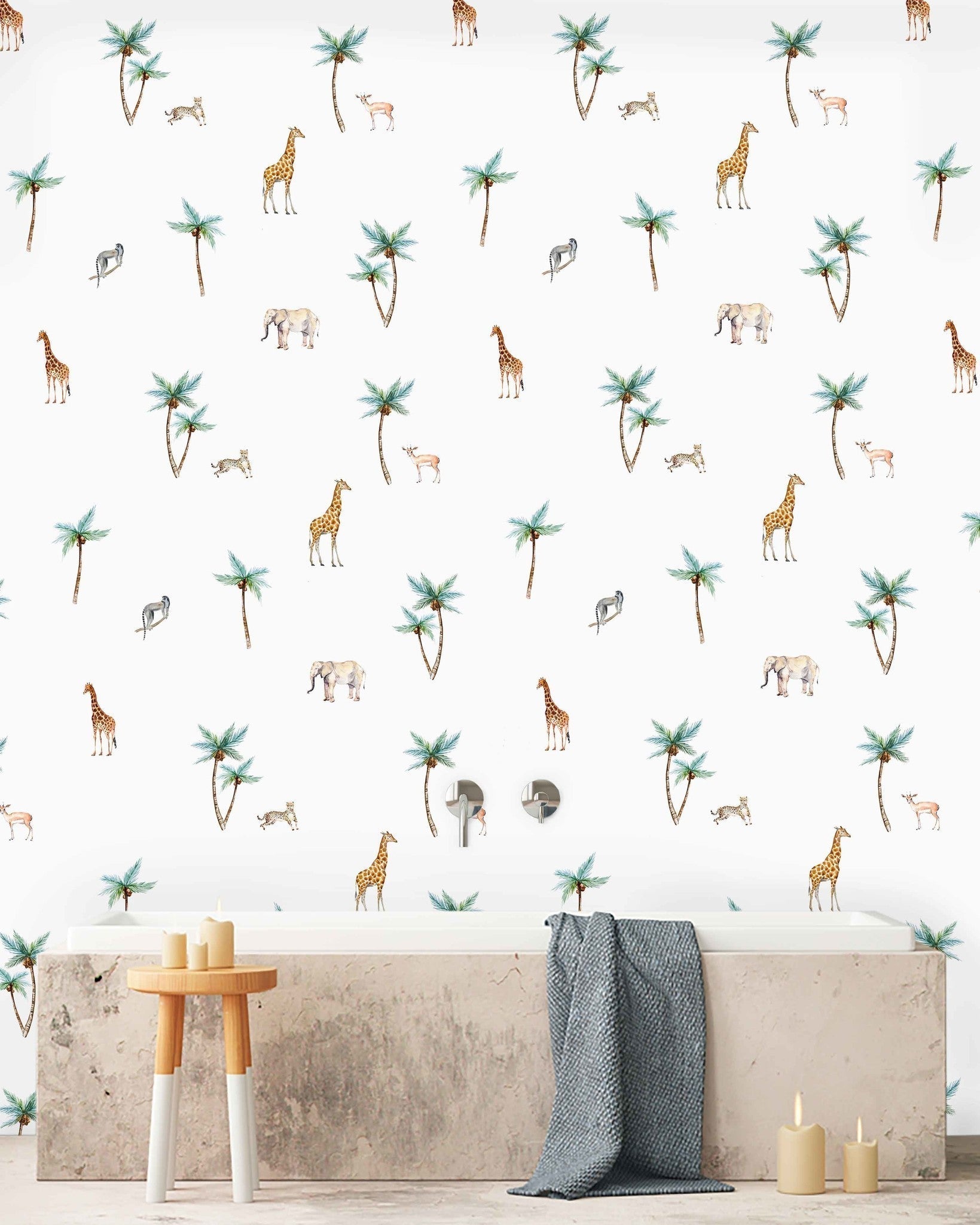 Creative Lab Amsterdam Savannah Palm Tree Wallpaper Mural-Beaumonde