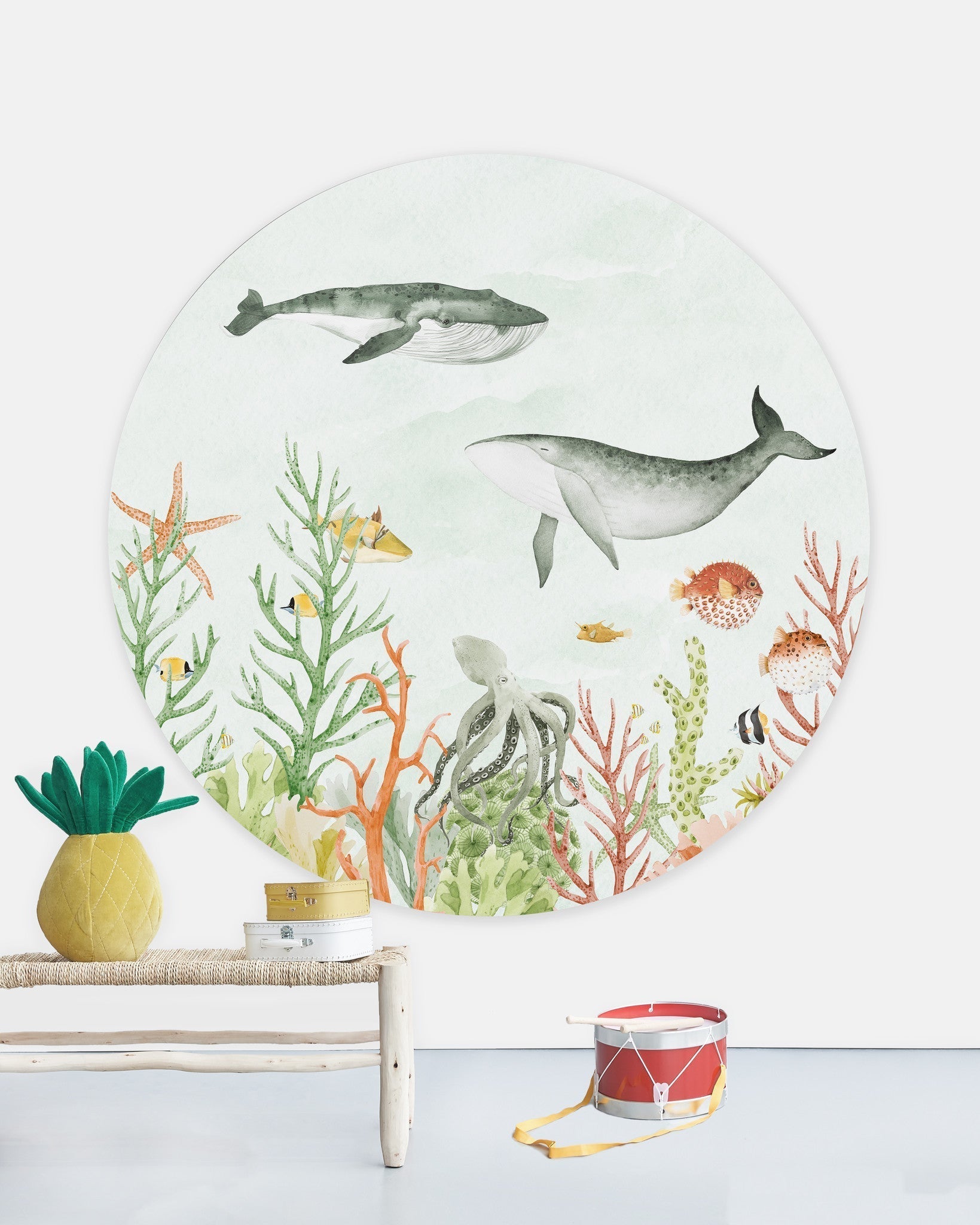 Creative Lab Amsterdam Sealife Coral Wallpaper Circle Mural-Beaumonde