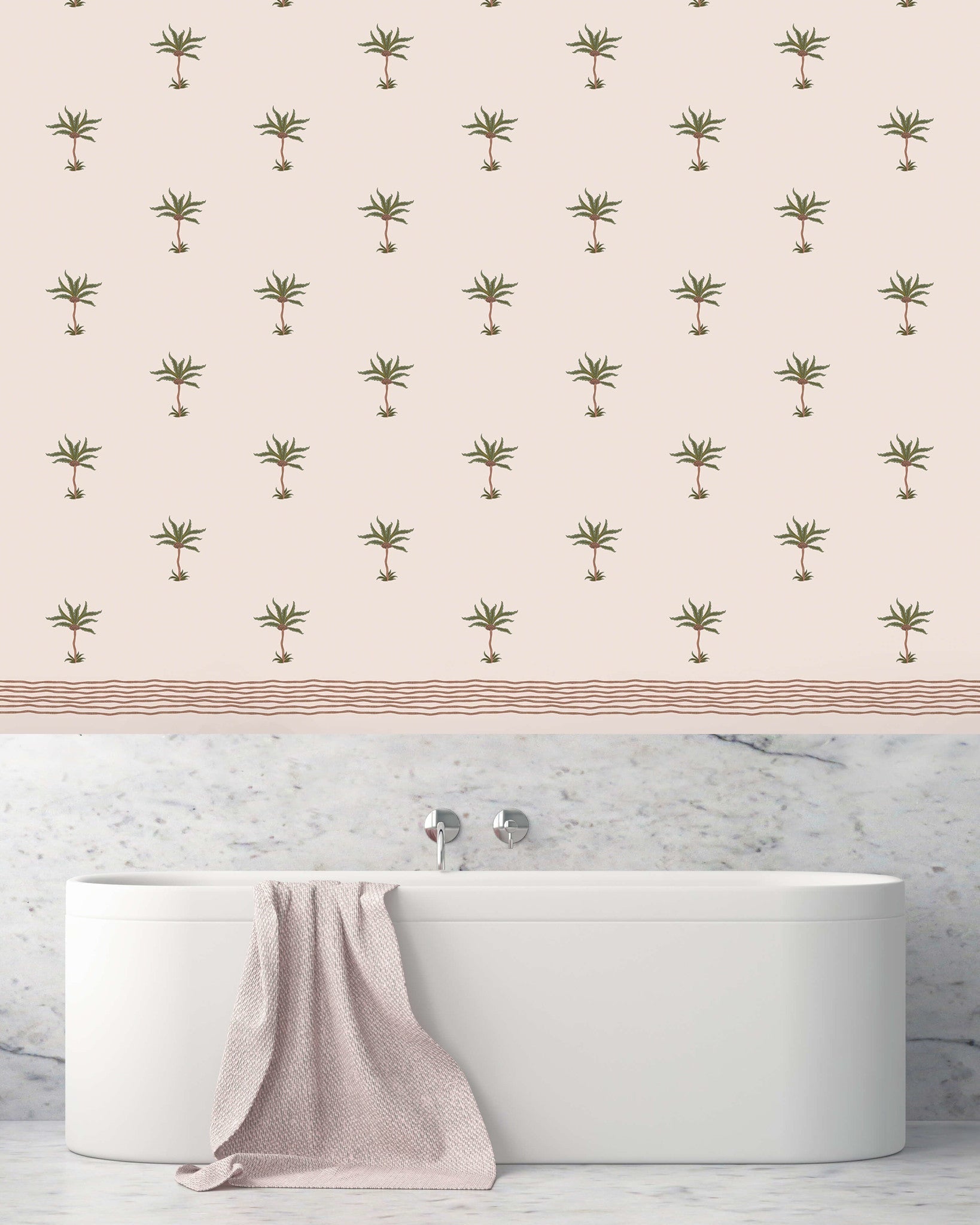 Creative Lab Amsterdam Subtle Palms Wallpaper Mural-Beaumonde